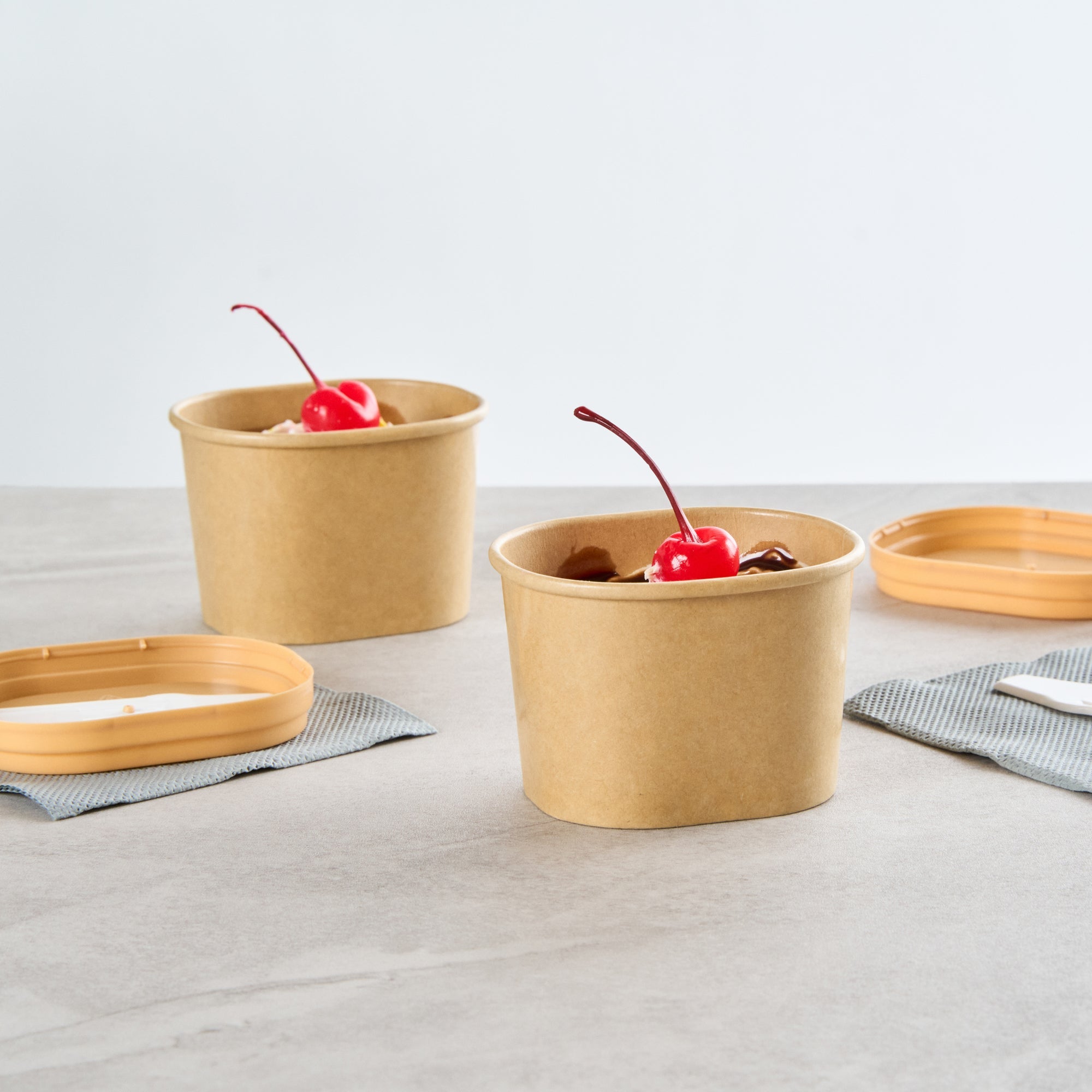Coppetta 4 oz Square Kraft Paper To Go Cup - 3" x 2 1/2" x 2" - 200 count box