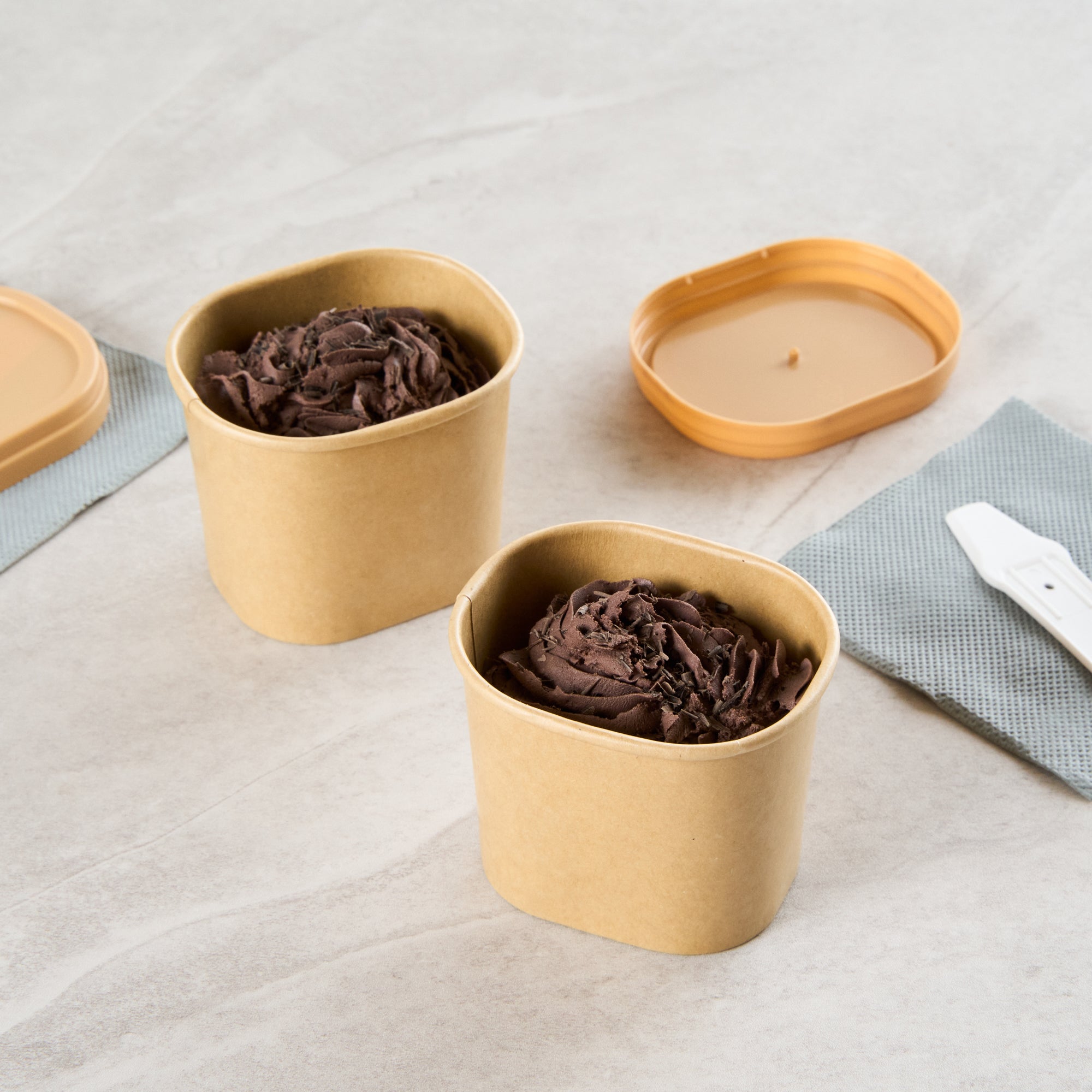 Coppetta 5 oz Square Kraft Paper To Go Cup - 3" x 2 1/2" x 2 1/4" - 200 count box