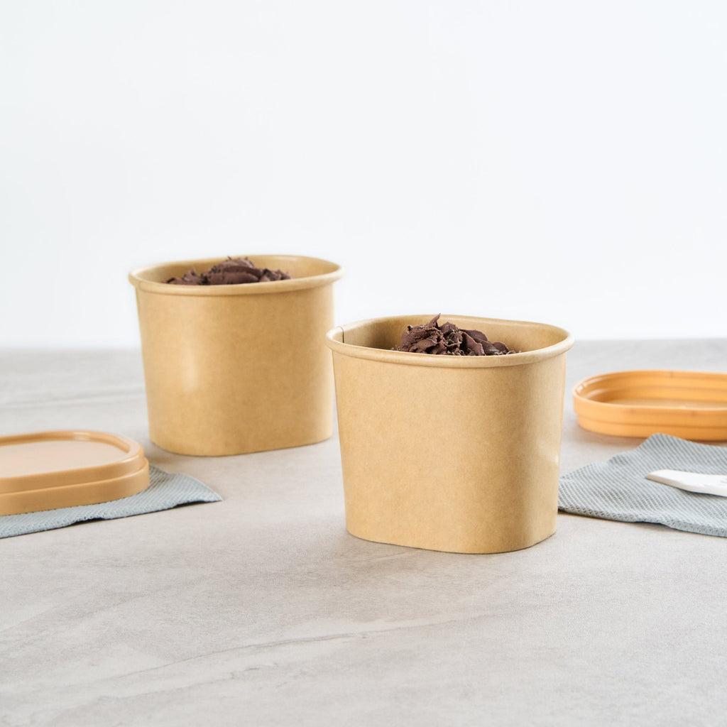 Coppetta 5 oz Square Kraft Paper To Go Cup - 3" x 2 1/2" x 2 1/4" - 50 count box