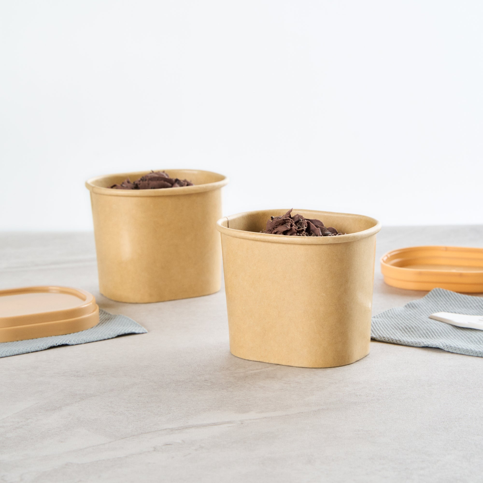 Coppetta 5 oz Square Kraft Paper To Go Cup - 3" x 2 1/2" x 2 1/4" - 50 count box