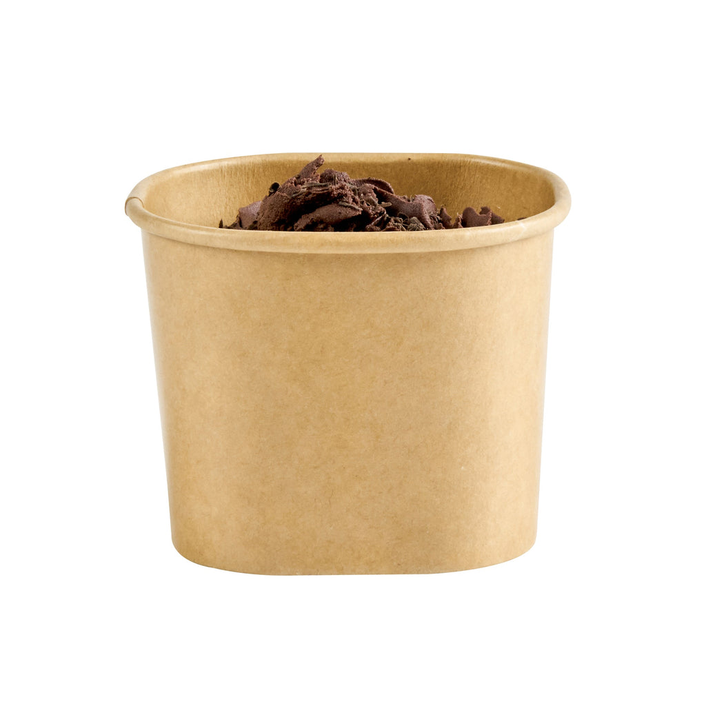 Coppetta 5 oz Square Kraft Paper To Go Cup - 3" x 2 1/2" x 2 1/4" - 200 count box