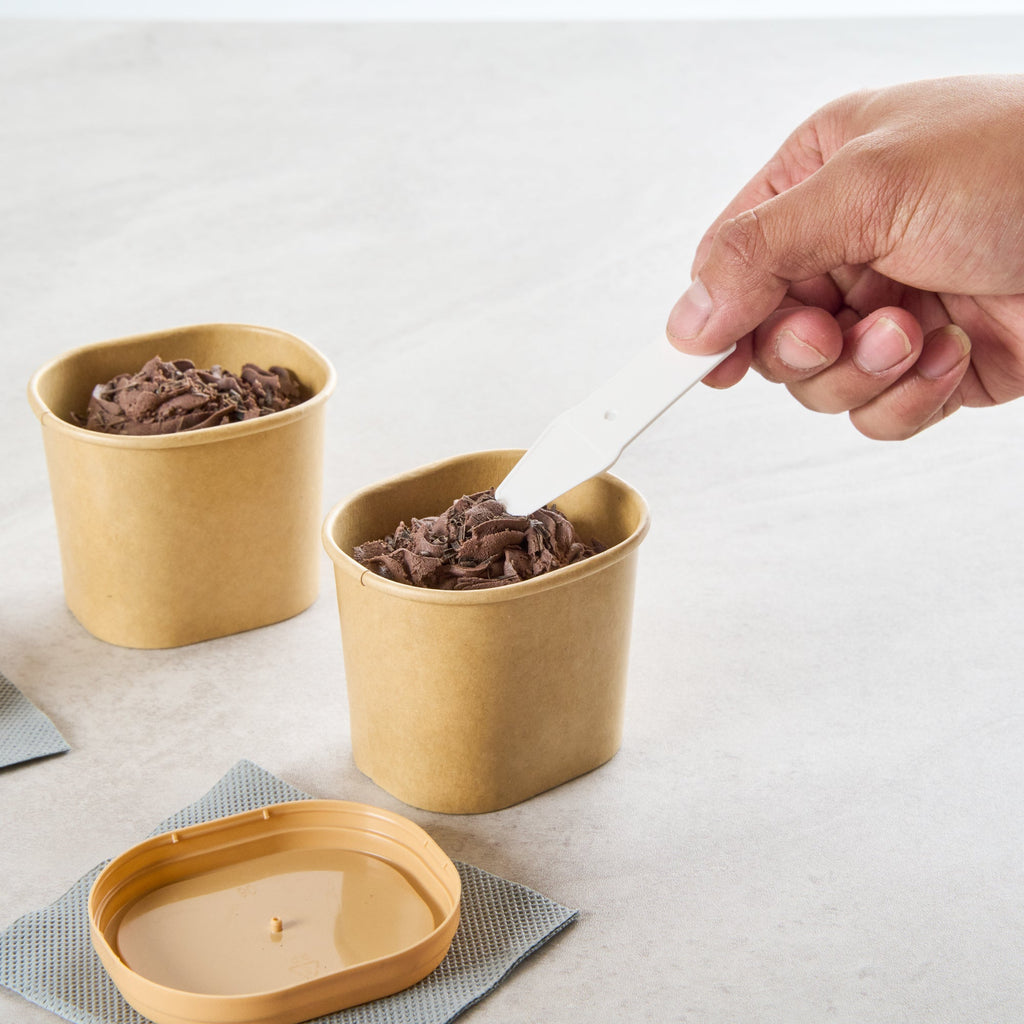Coppetta 5 oz Square Kraft Paper To Go Cup - 3" x 2 1/2" x 2 1/4" - 200 count box