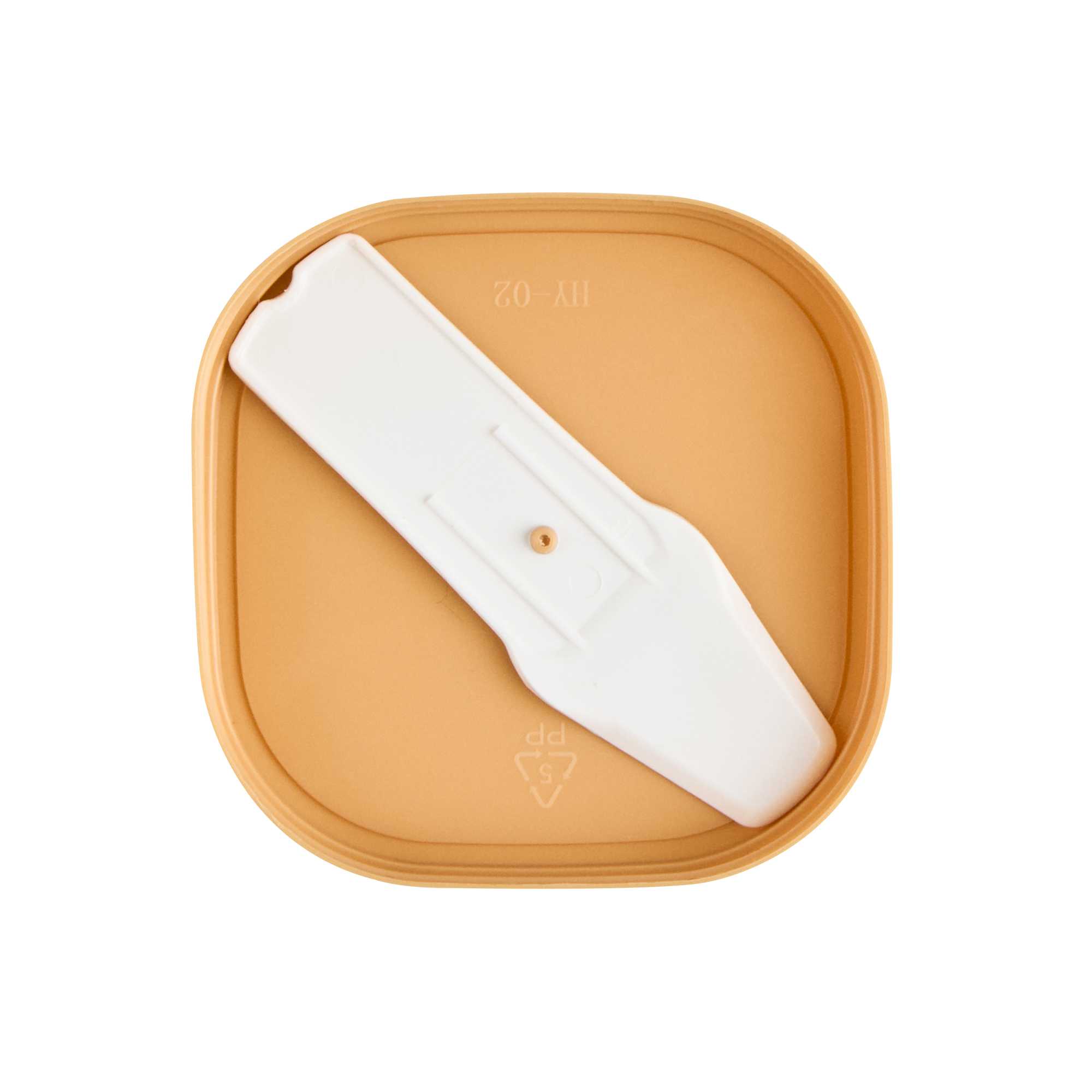Coppetta Square Brown Plastic Lid - Fits 3 oz To Go Cup, with Spoon - 200 count box