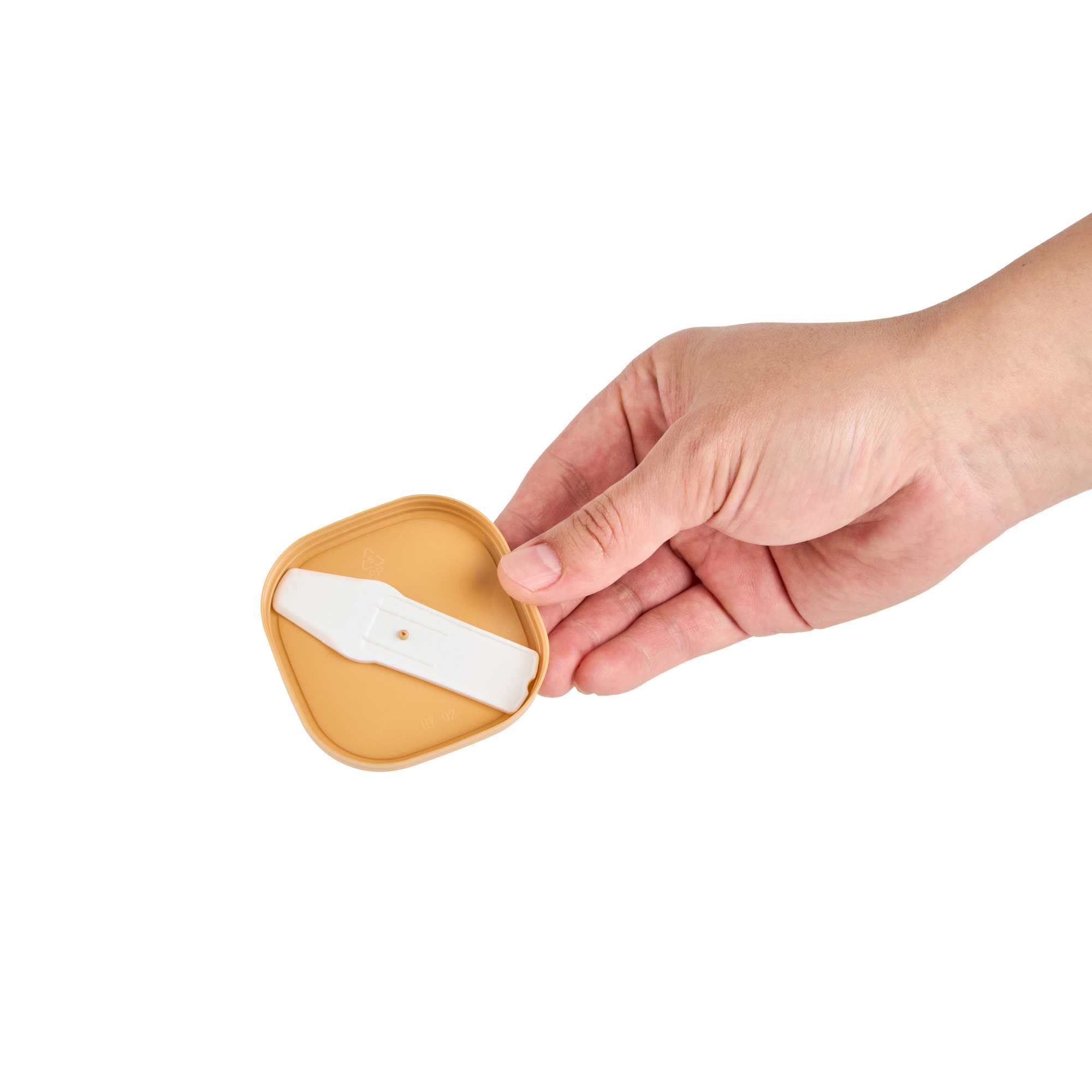 Coppetta Square Brown Plastic Lid - Fits 3 oz To Go Cup, with Spoon - 50 count box