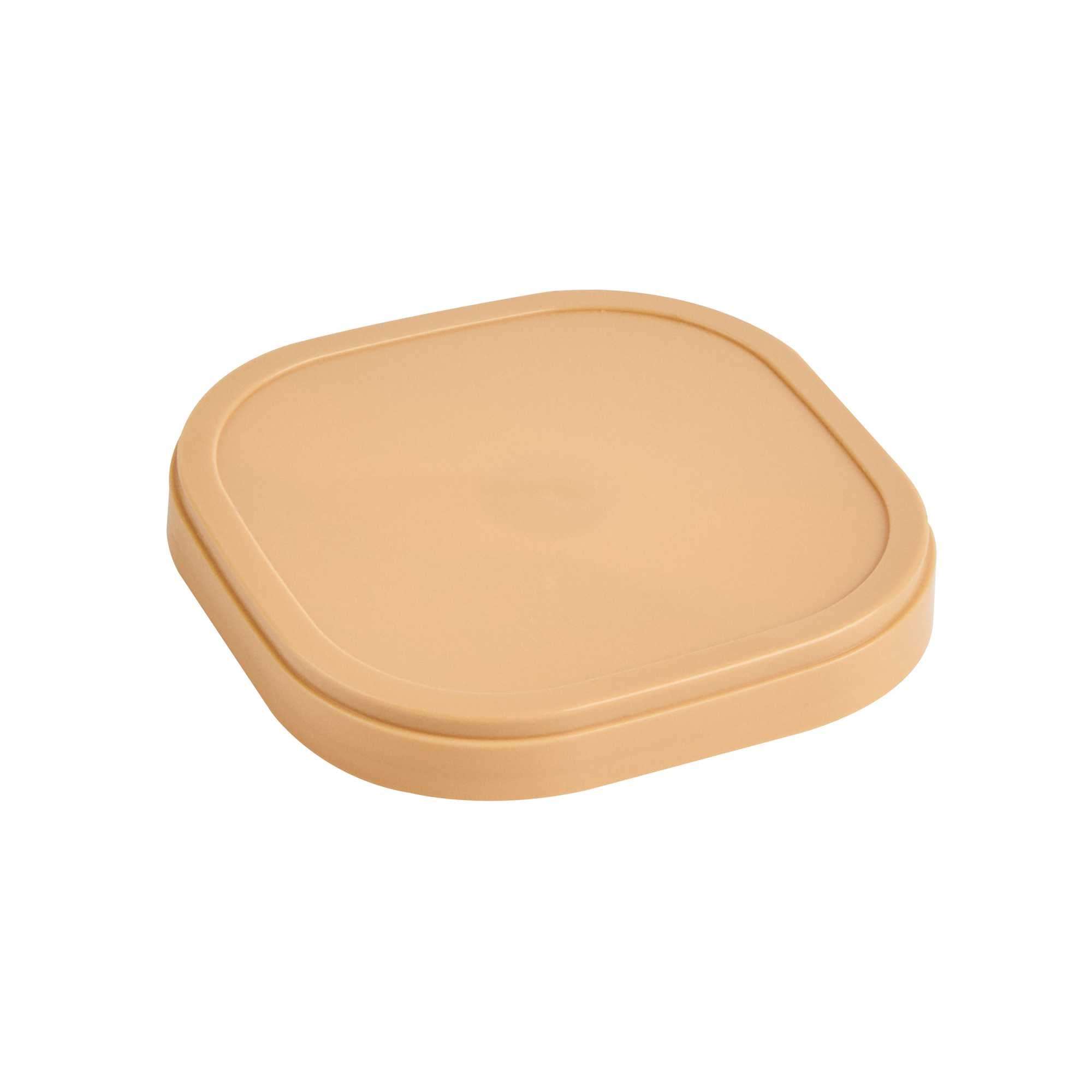 Coppetta Square Brown Plastic Lid - Fits 3 oz To Go Cup, with Spoon - 200 count box