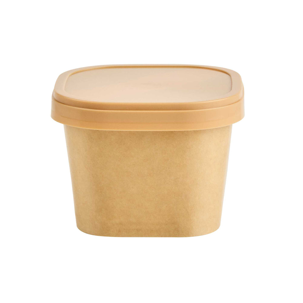 Coppetta Square Brown Plastic Lid - Fits 3 oz To Go Cup, with Spoon - 200 count box