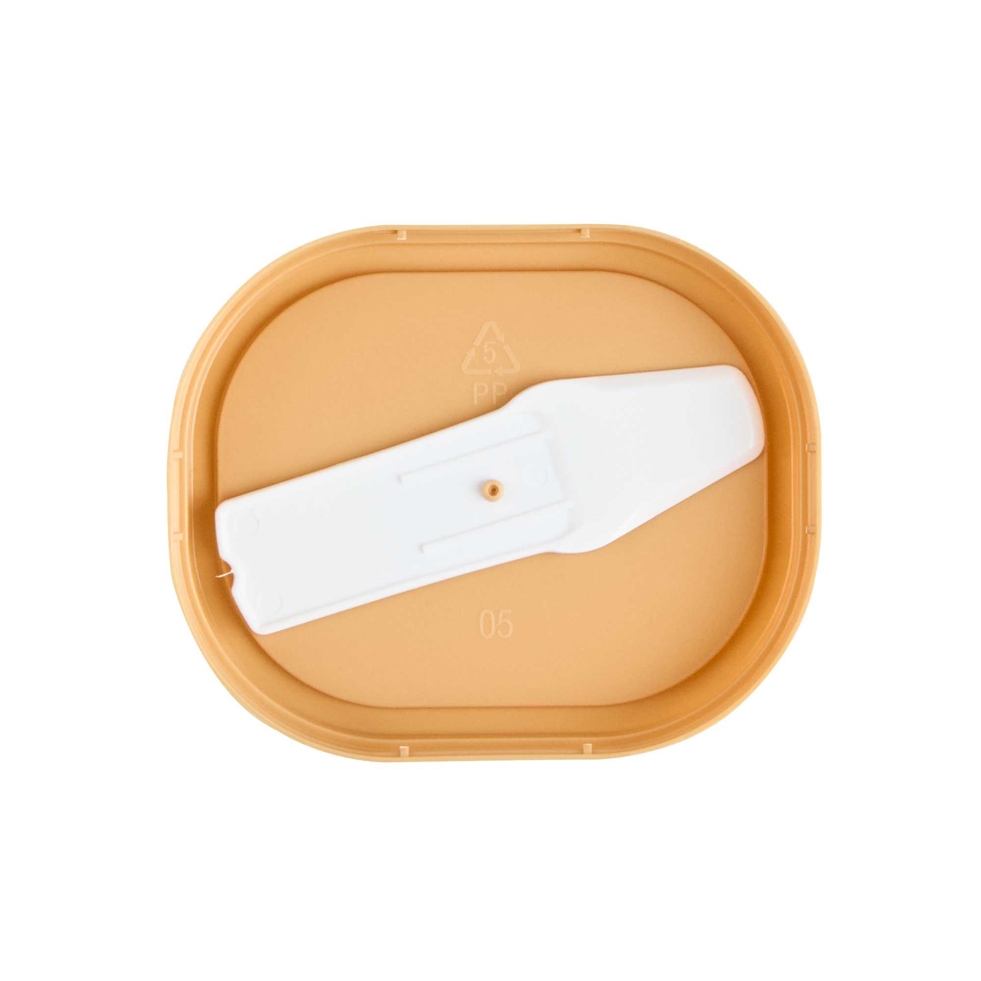 Coppetta Square Brown Plastic Lid - Fits 4 oz To Go Cup, with Spoon - 200 count box