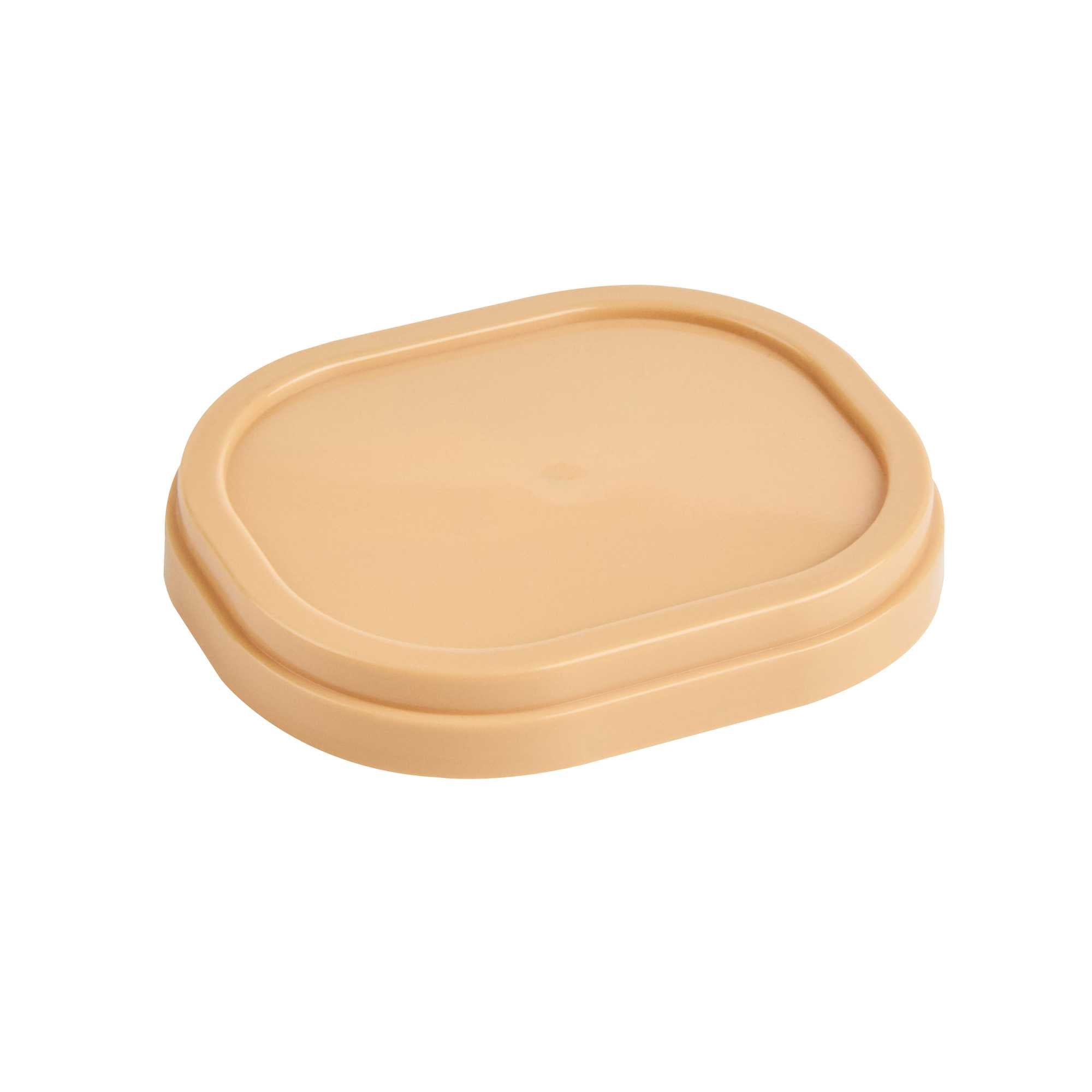 Coppetta Square Brown Plastic Lid - Fits 4 oz To Go Cup, with Spoon - 50 count box