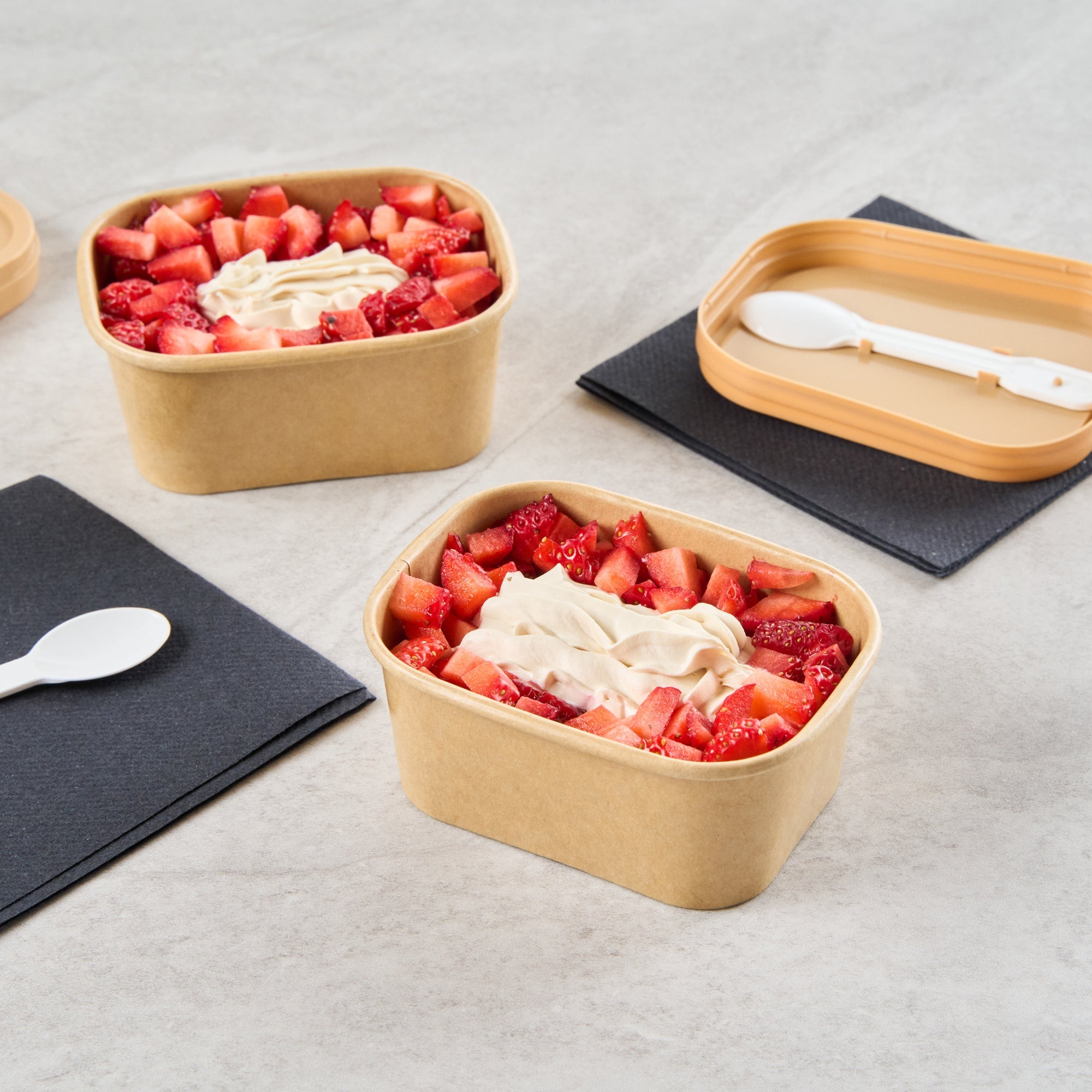 Coppetta 7 oz Square Kraft Paper To Go Cup - 4 1/4" x 3 1/4" x 1 3/4" - 50 count box