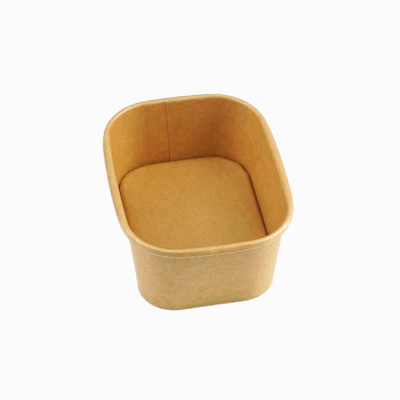 Coppetta 7 oz Square Kraft Paper To Go Cup - 4 1/4" x 3 1/4" x 1 3/4" - 200 count box