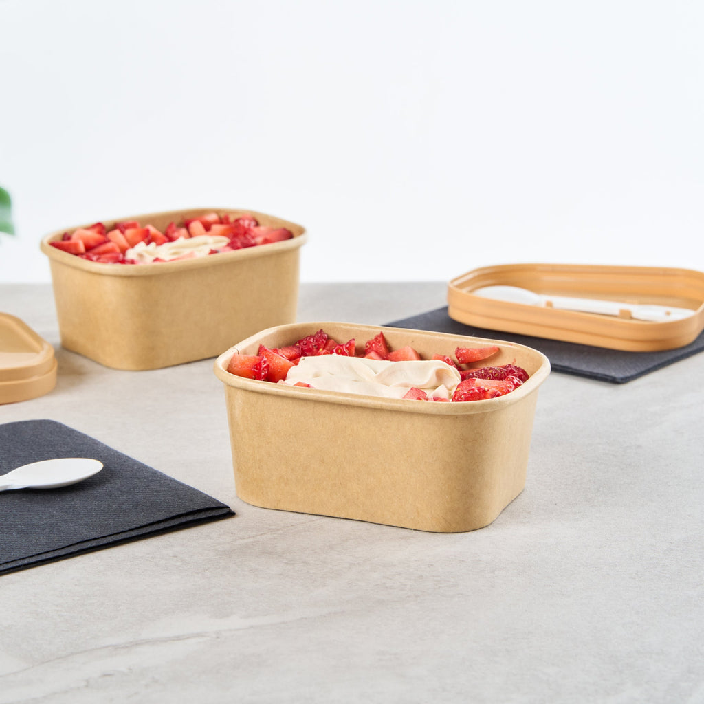 Coppetta 7 oz Square Kraft Paper To Go Cup - 4 1/4" x 3 1/4" x 1 3/4" - 200 count box
