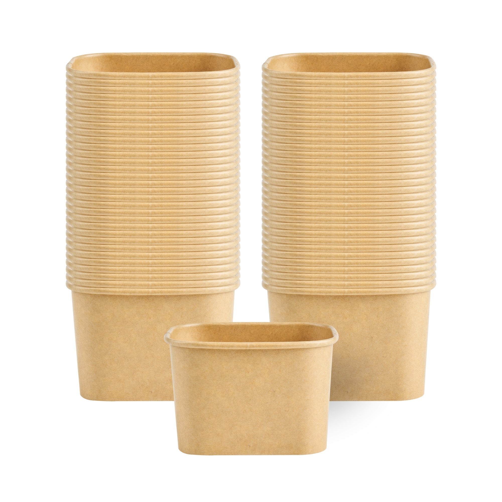 Coppetta 12 oz Square Kraft Paper To Go Cup - 4 1/4" x 3 1/4" x 2 3/4" - 50 count box