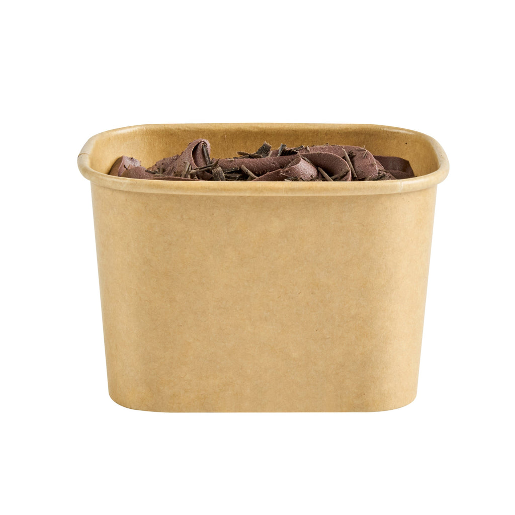 Coppetta 12 oz Square Kraft Paper To Go Cup - 4 1/4" x 3 1/4" x 2 3/4" - 50 count box
