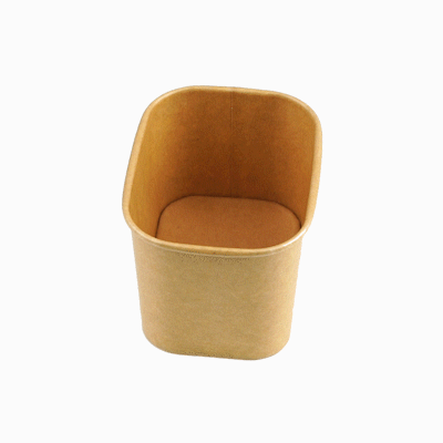 Coppetta 12 oz Square Kraft Paper To Go Cup - 4 1/4" x 3 1/4" x 2 3/4" - 50 count box