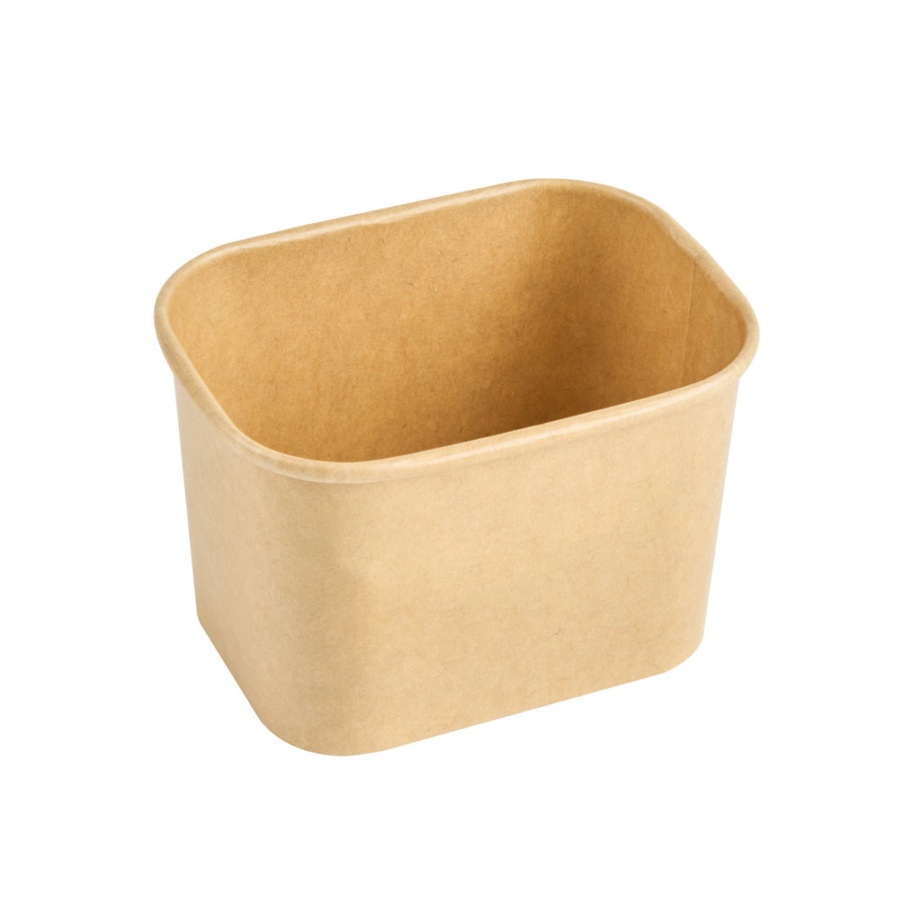 Coppetta 12 oz Square Kraft Paper To Go Cup - 4 1/4" x 3 1/4" x 2 3/4" - 50 count box