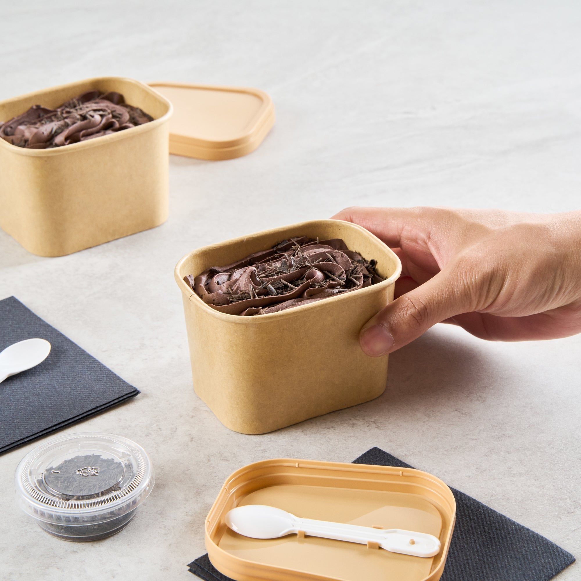 Coppetta 12 oz Square Kraft Paper To Go Cup - 4 1/4" x 3 1/4" x 2 3/4" - 50 count box