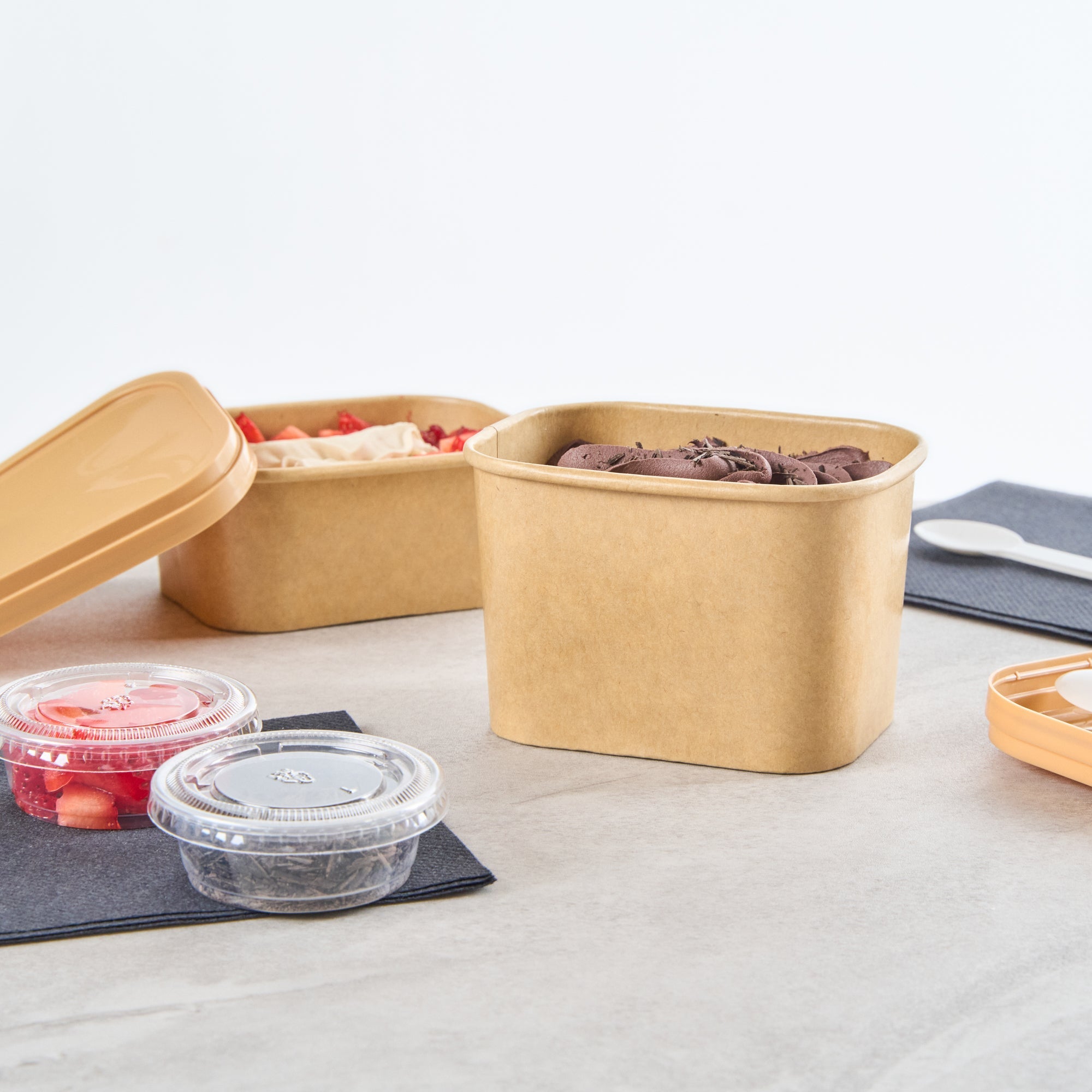 Coppetta 12 oz Square Kraft Paper To Go Cup - 4 1/4" x 3 1/4" x 2 3/4" - 200 count box