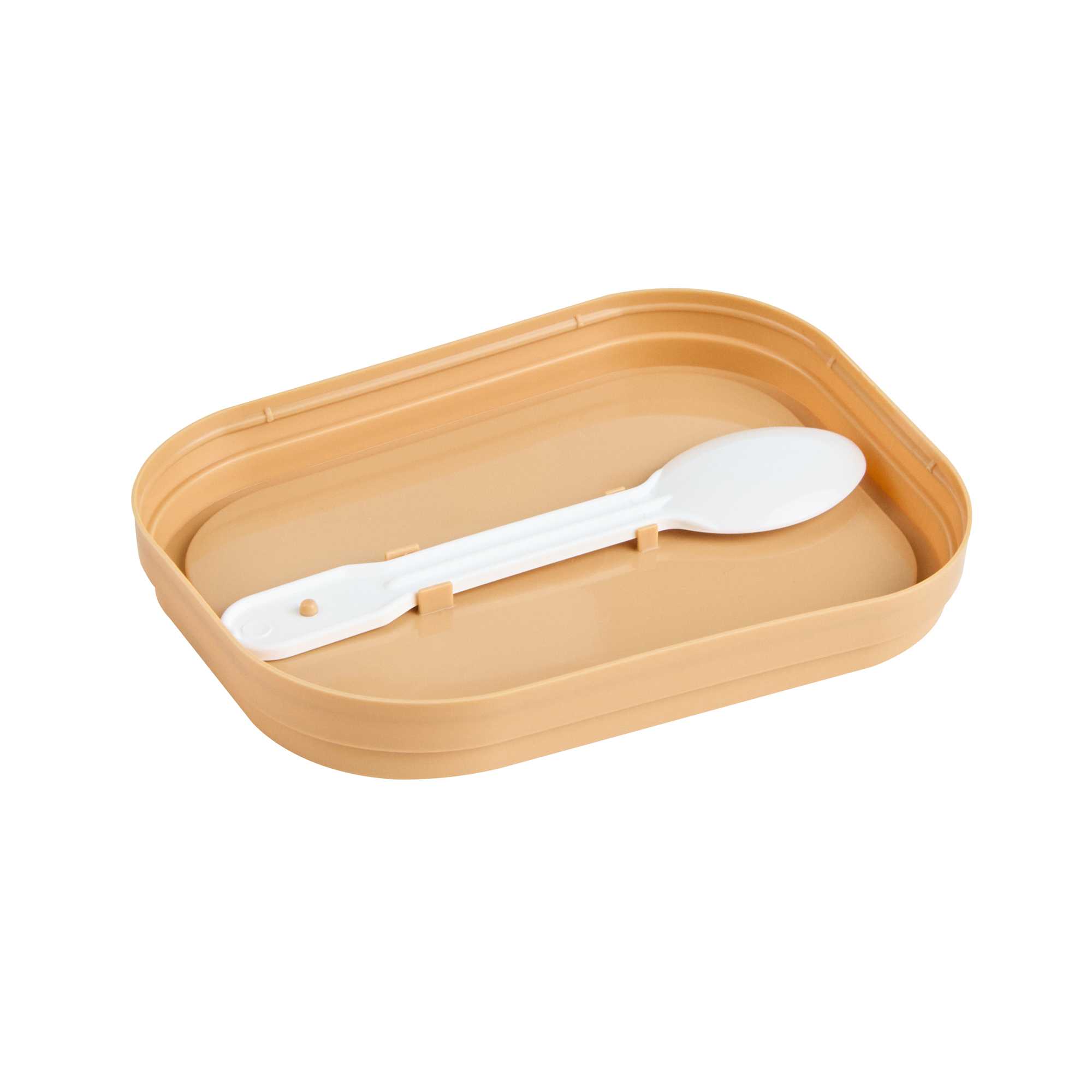 Coppetta Square Brown Plastic Lid - Fits 7 and 12 oz To Go Cups, with Spoon - 50 count box