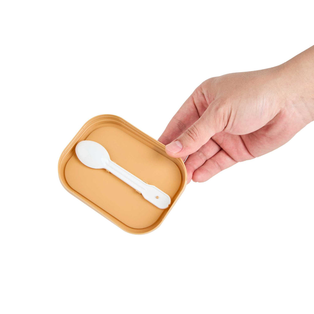 Coppetta Square Brown Plastic Lid - Fits 7 and 12 oz To Go Cups, with Spoon - 50 count box