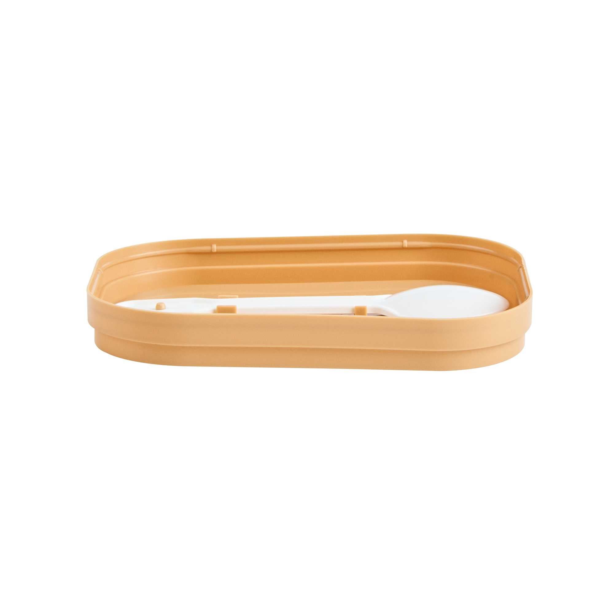Coppetta Square Brown Plastic Lid - Fits 7 and 12 oz To Go Cups, with Spoon - 50 count box