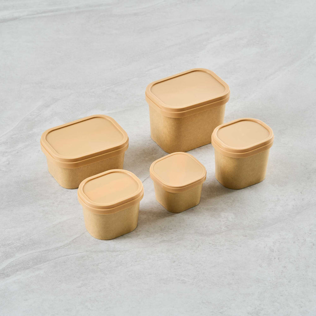 Coppetta Square Brown Plastic Lid - Fits 7 and 12 oz To Go Cups, with Spoon - 50 count box
