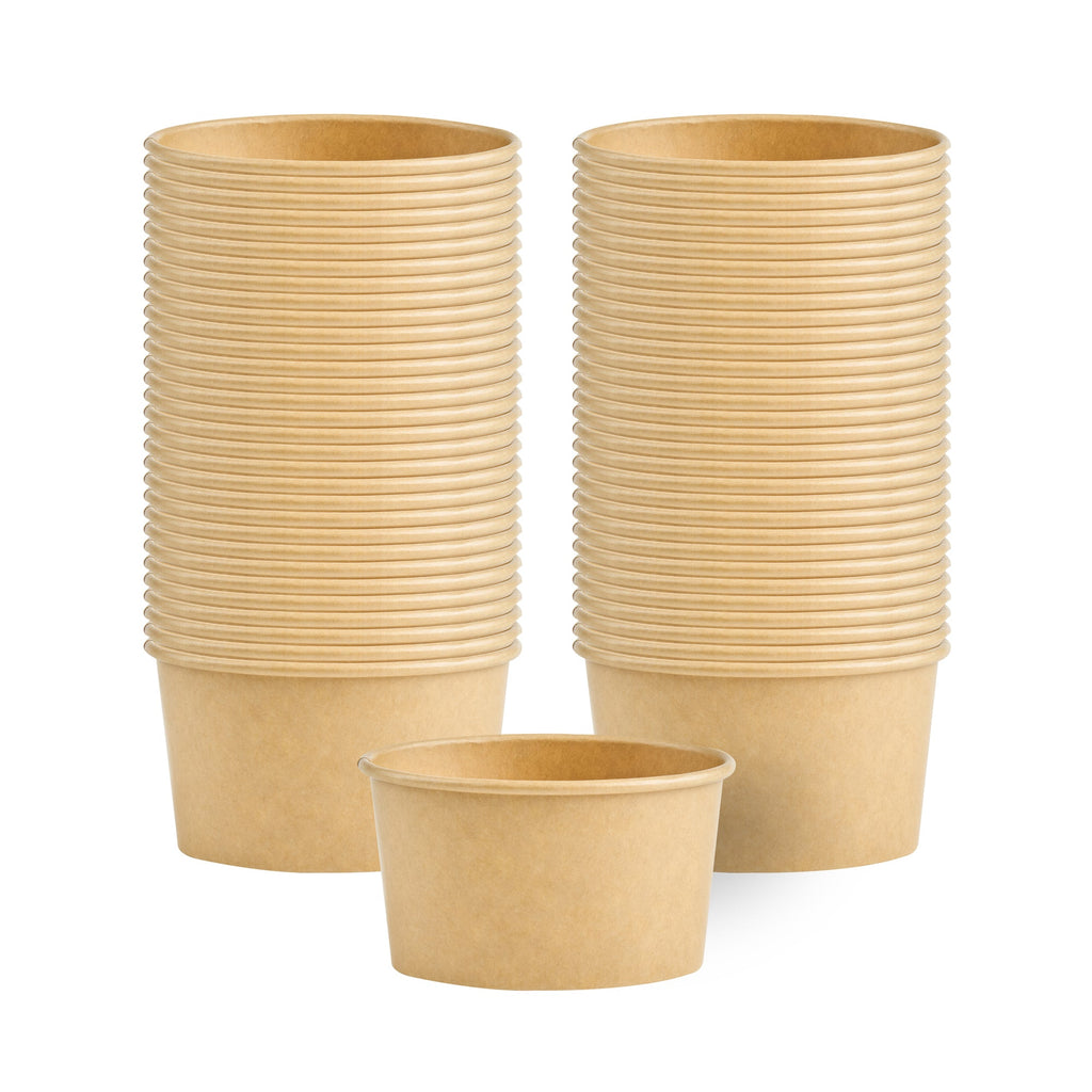 Coppetta 6 oz Oval Kraft Paper To Go Cup - 3 3/4" x 3" x 2 1/4" - 200 count box