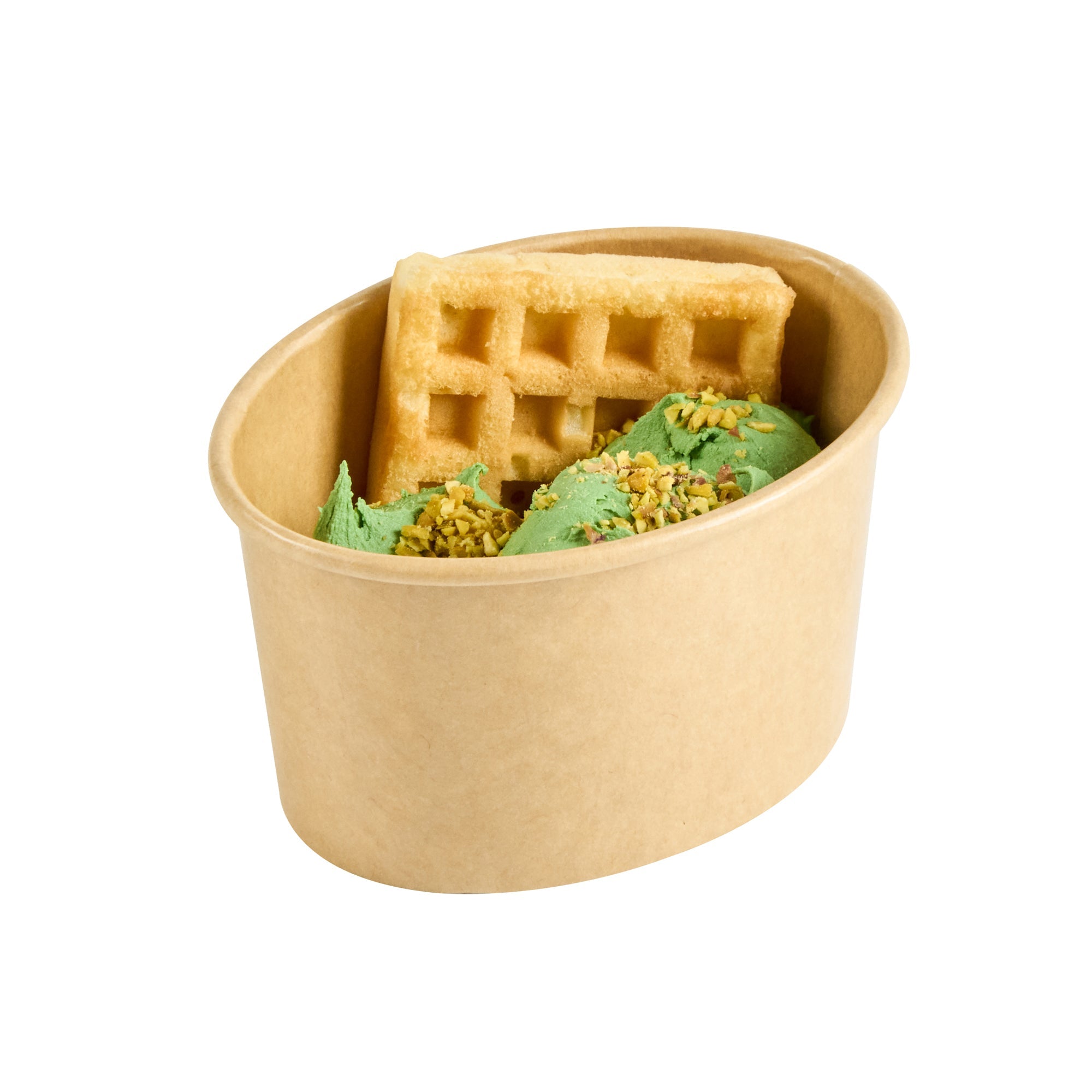 Coppetta 6 oz Oval Kraft Paper To Go Cup - 3 3/4" x 3" x 2 1/4" - 50 count box