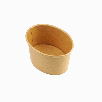 Coppetta 6 oz Oval Kraft Paper To Go Cup - 3 3/4" x 3" x 2 1/4" - 50 count box