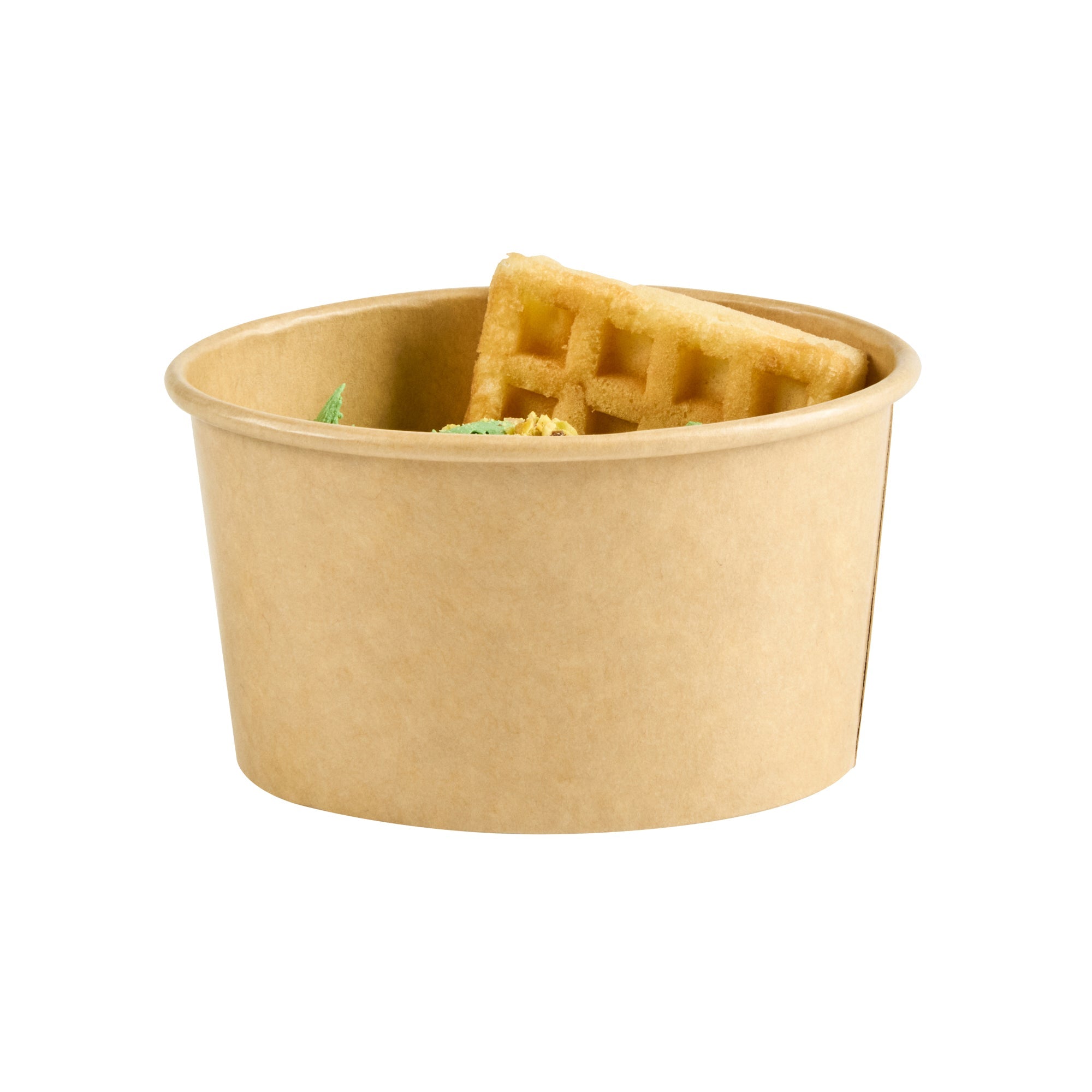 Coppetta 6 oz Oval Kraft Paper To Go Cup - 3 3/4" x 3" x 2 1/4" - 200 count box