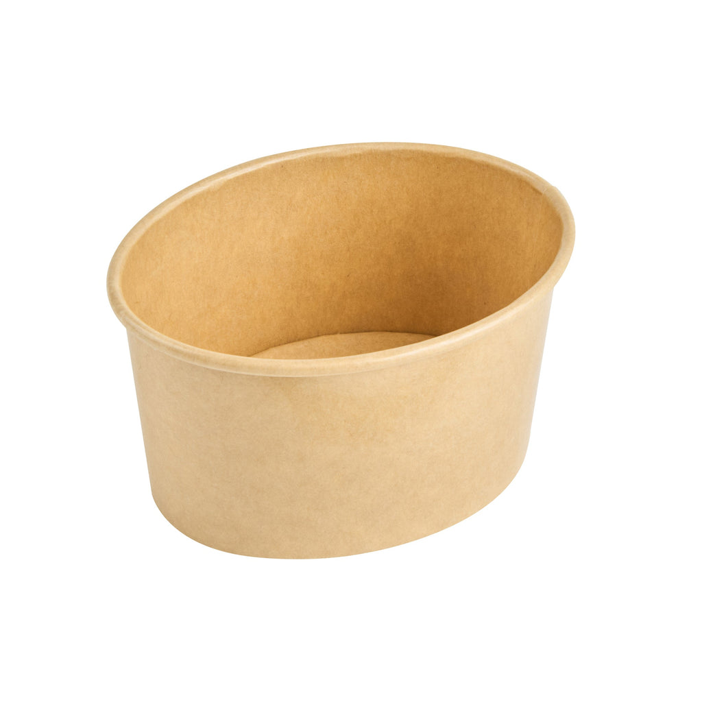 Coppetta 6 oz Oval Kraft Paper To Go Cup - 3 3/4" x 3" x 2 1/4" - 200 count box