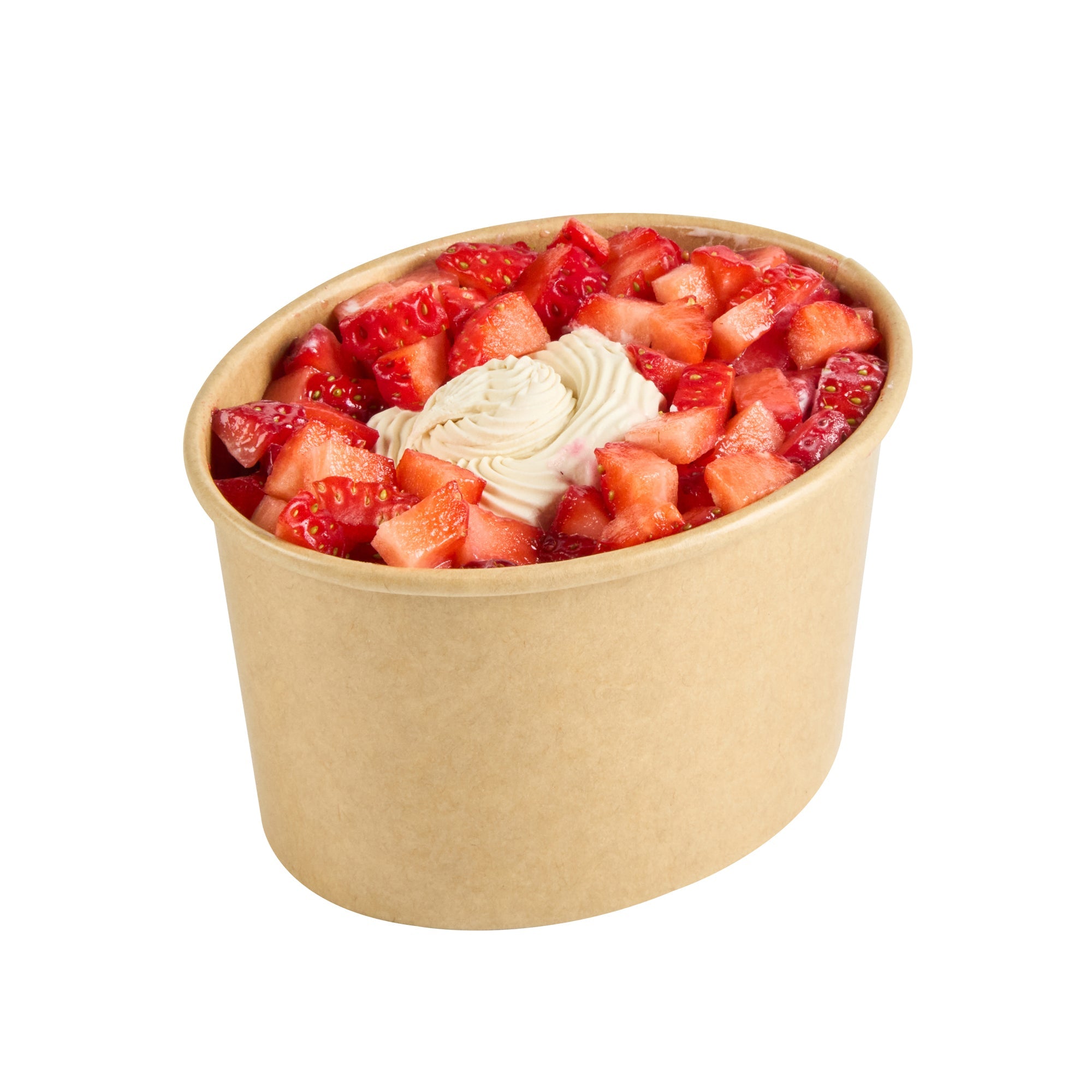 Coppetta 12 oz Oval Kraft Paper To Go Cup - 4 1/2" x 3 1/2" x 2 3/4" - 50 count box