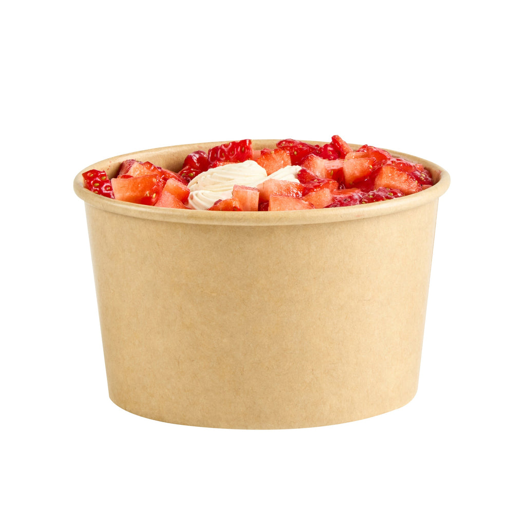 Coppetta 12 oz Oval Kraft Paper To Go Cup - 4 1/2" x 3 1/2" x 2 3/4" - 50 count box