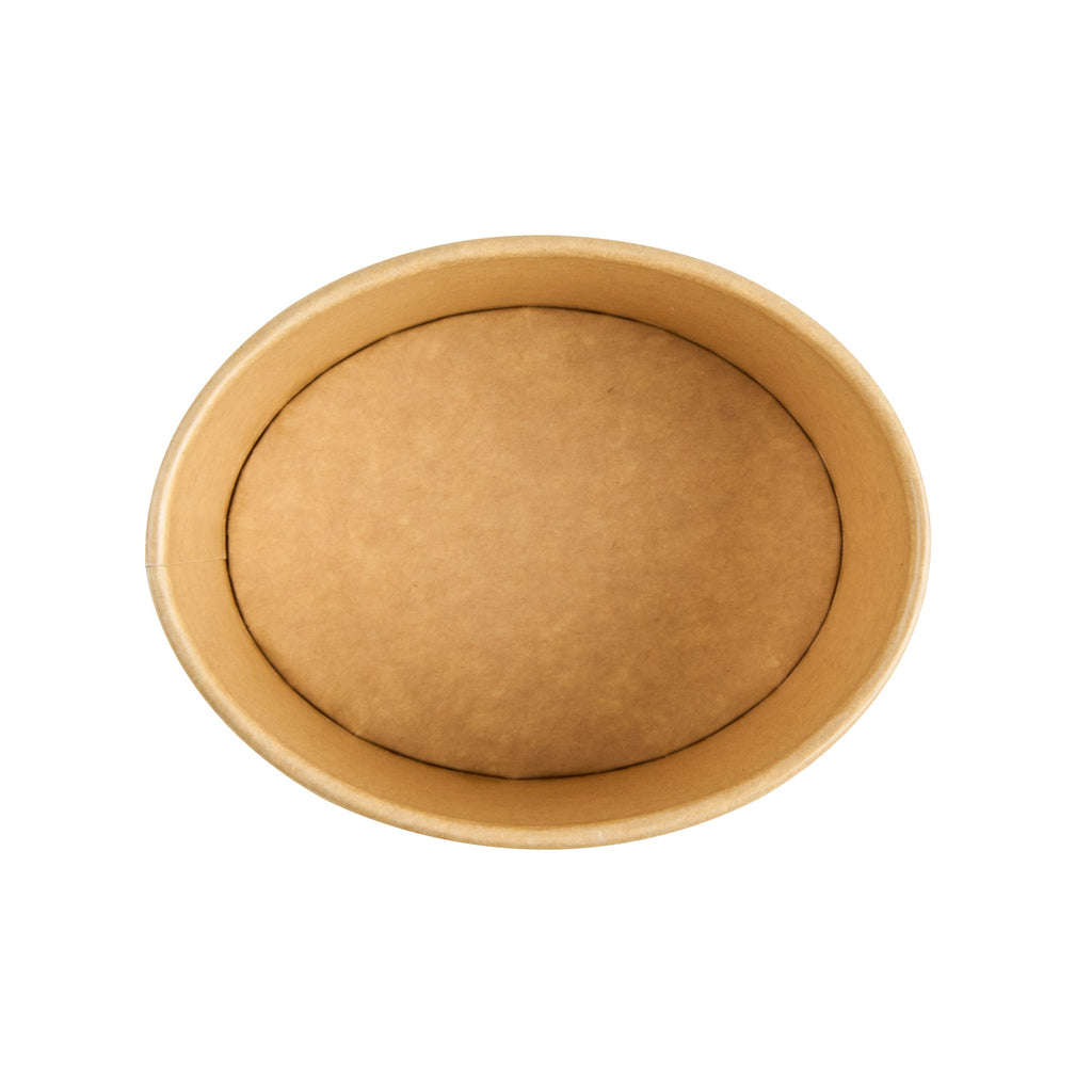 Coppetta 12 oz Oval Kraft Paper To Go Cup - 4 1/2" x 3 1/2" x 2 3/4" - 50 count box