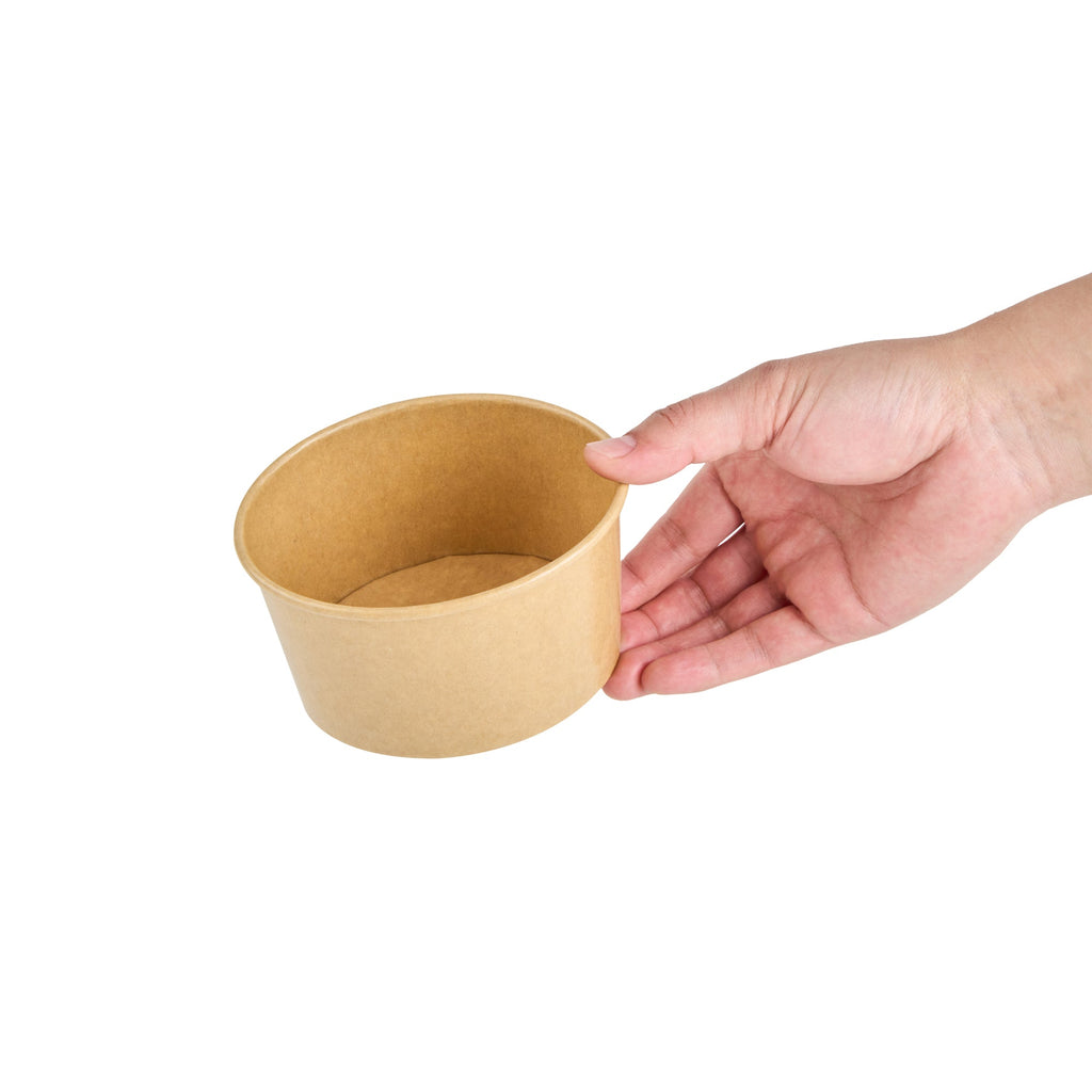 Coppetta 12 oz Oval Kraft Paper To Go Cup - 4 1/2" x 3 1/2" x 2 3/4" - 200 count box