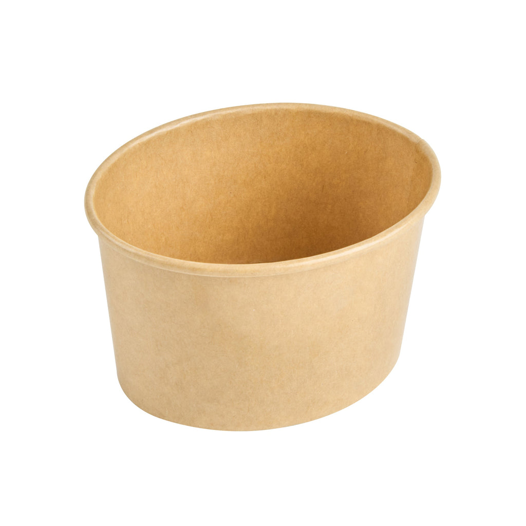 Coppetta 12 oz Oval Kraft Paper To Go Cup - 4 1/2" x 3 1/2" x 2 3/4" - 200 count box