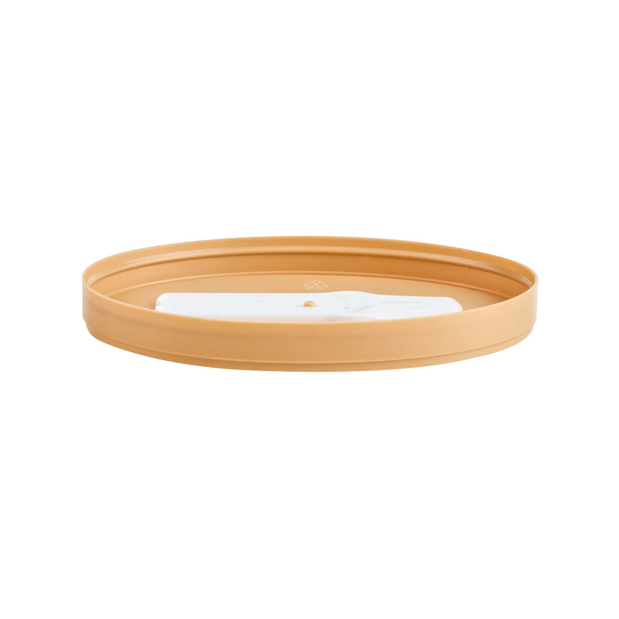 Coppetta Oval Brown Plastic Lid - Fits 6 oz To Go Cup, with Spoon - 50 count box