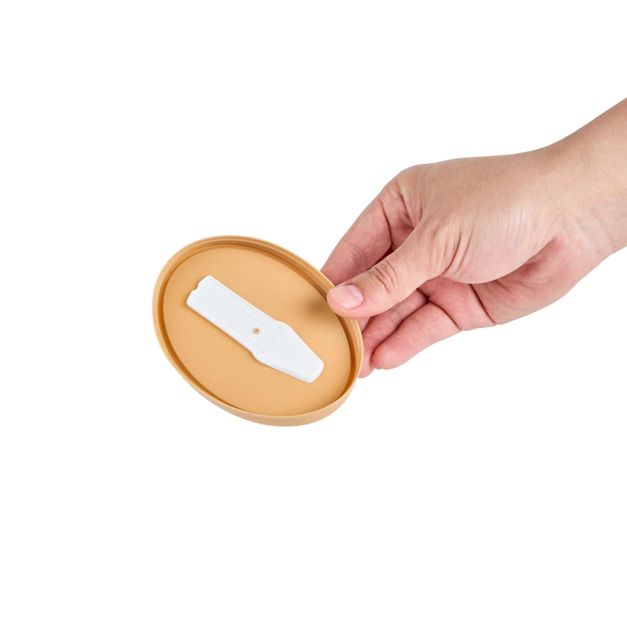 Coppetta Oval Brown Plastic Lid - Fits 6 oz To Go Cup, with Spoon - 200 count box