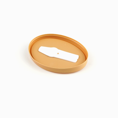 Coppetta Oval Brown Plastic Lid - Fits 6 oz To Go Cup, with Spoon - 200 count box