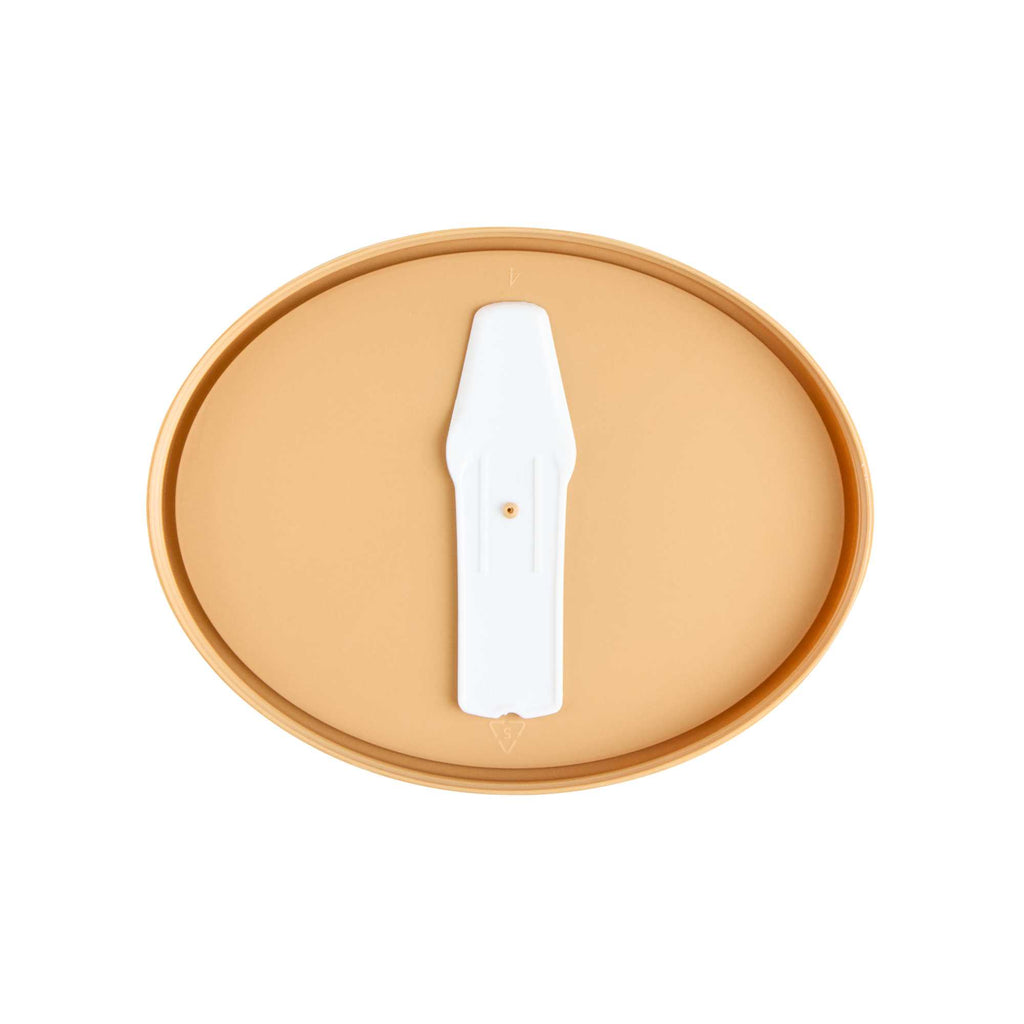 Coppetta Oval Brown Plastic Lid - Fits 12 oz To Go Cup, with Spoon - 50 count box