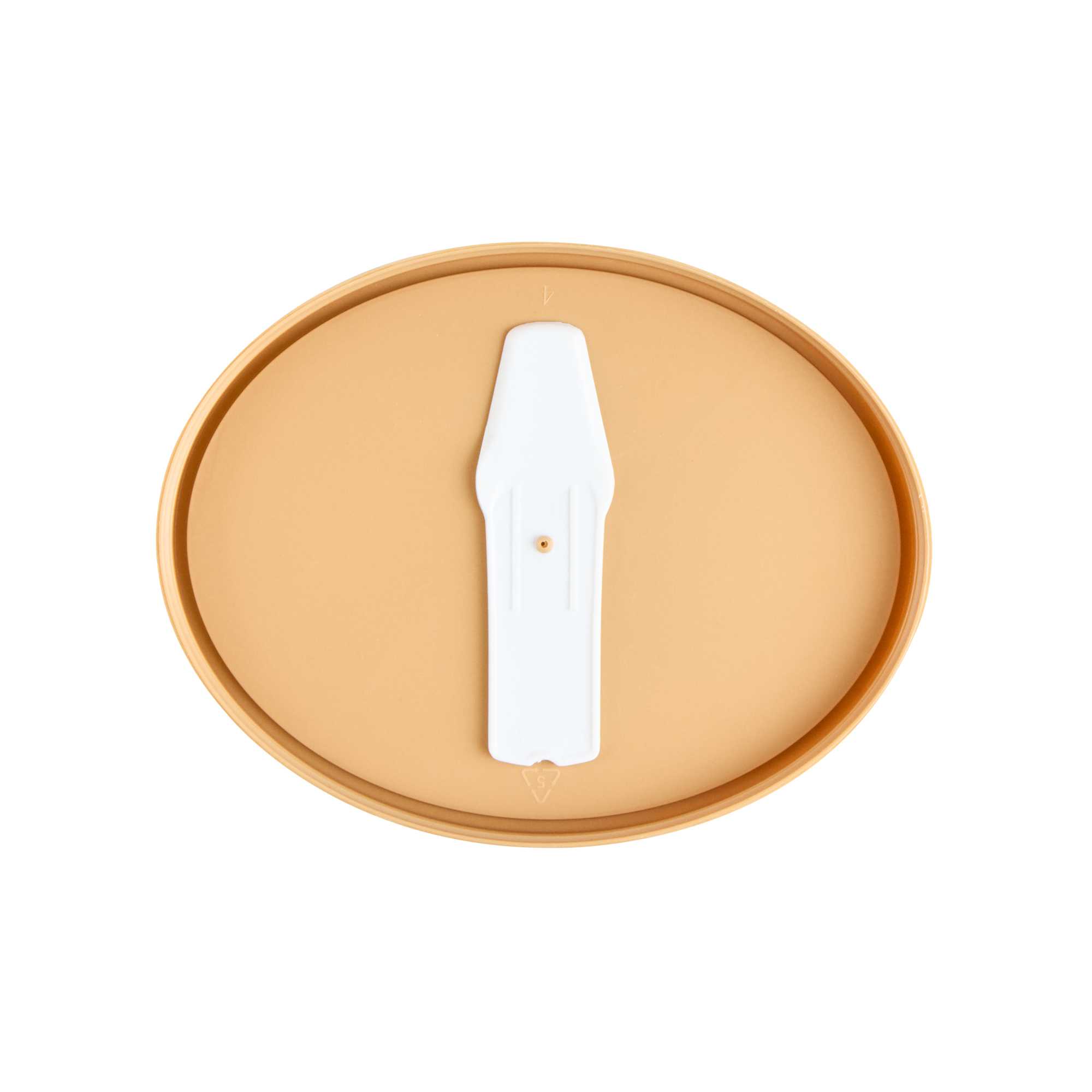 Coppetta Oval Brown Plastic Lid - Fits 12 oz To Go Cup, with Spoon - 50 count box