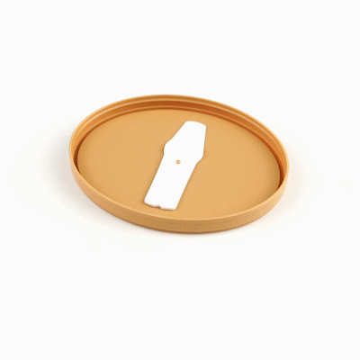 Coppetta Oval Brown Plastic Lid - Fits 12 oz To Go Cup, with Spoon - 50 count box