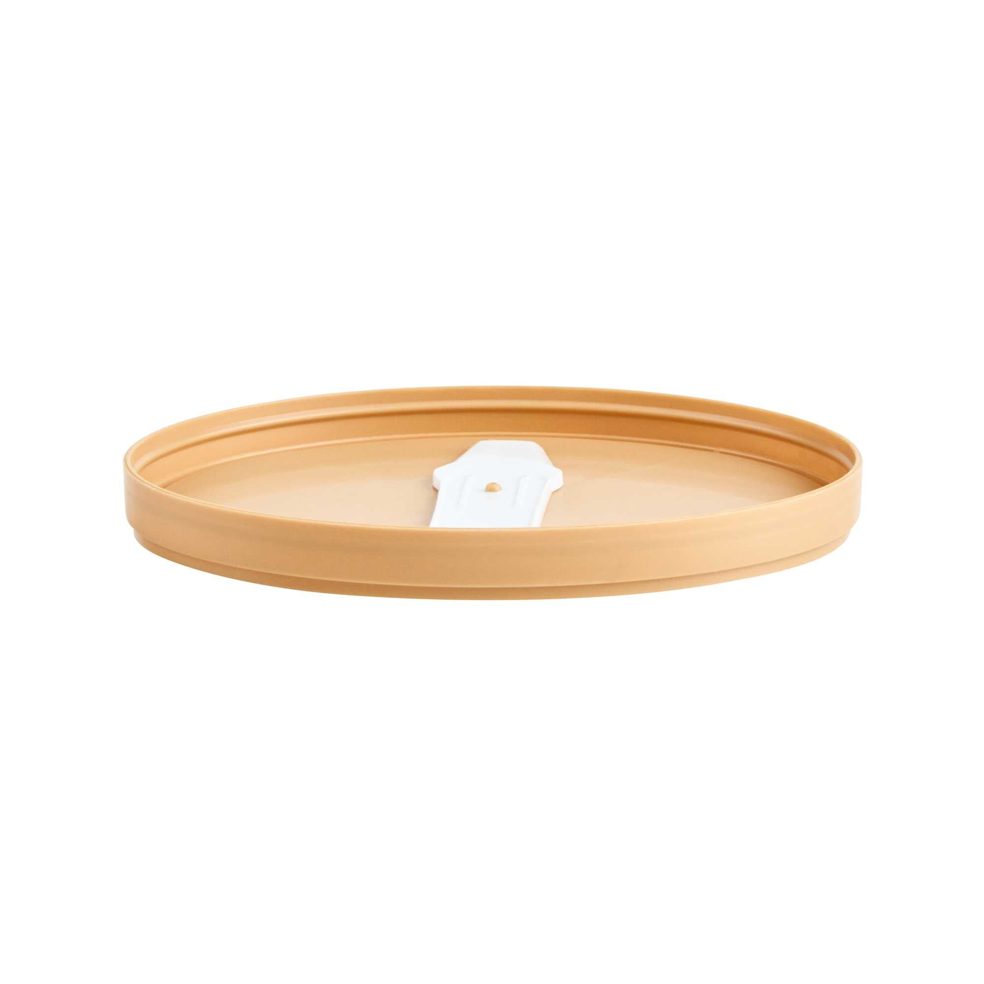 Coppetta Oval Brown Plastic Lid - Fits 12 oz To Go Cup, with Spoon - 50 count box