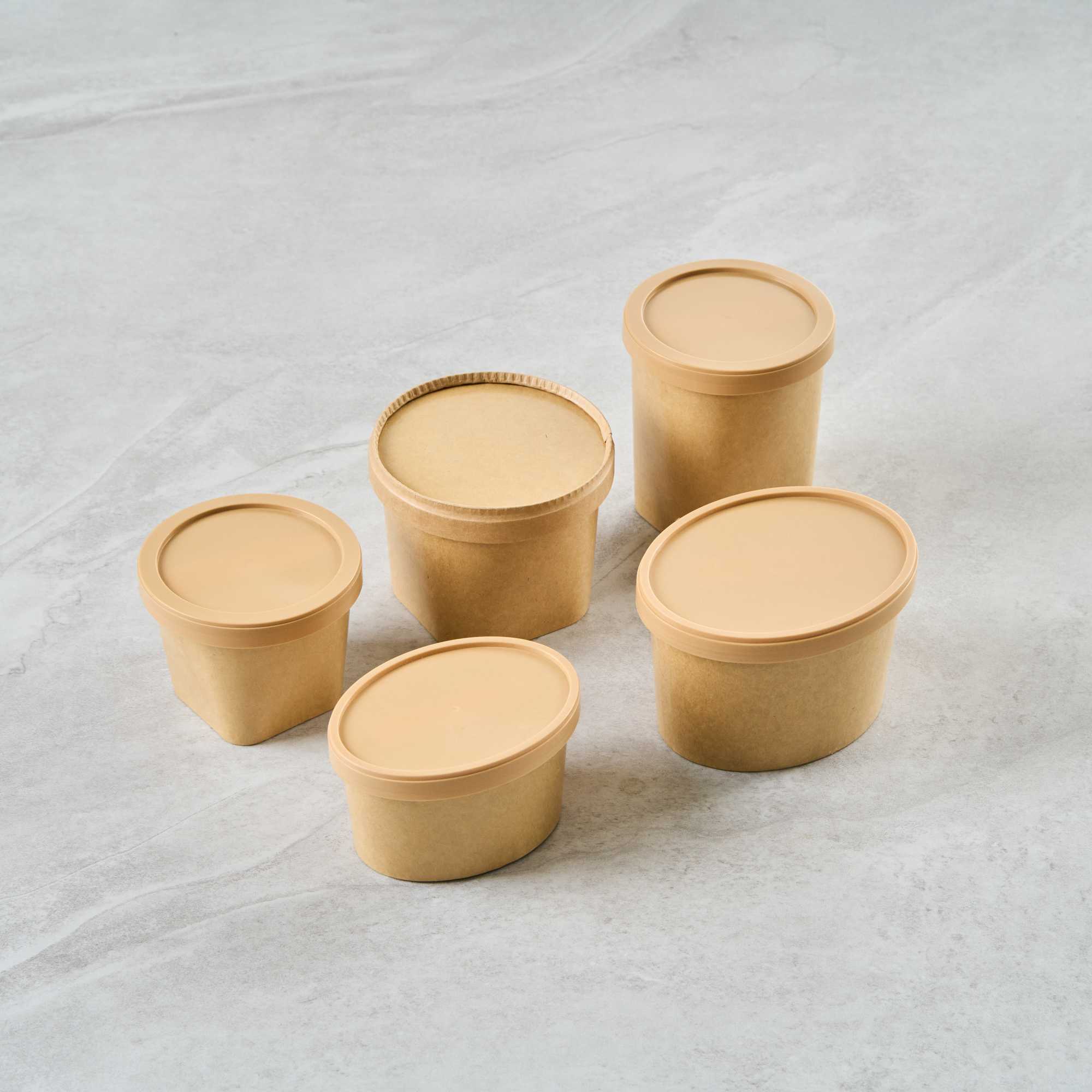 Coppetta Oval Brown Plastic Lid - Fits 12 oz To Go Cup, with Spoon - 50 count box