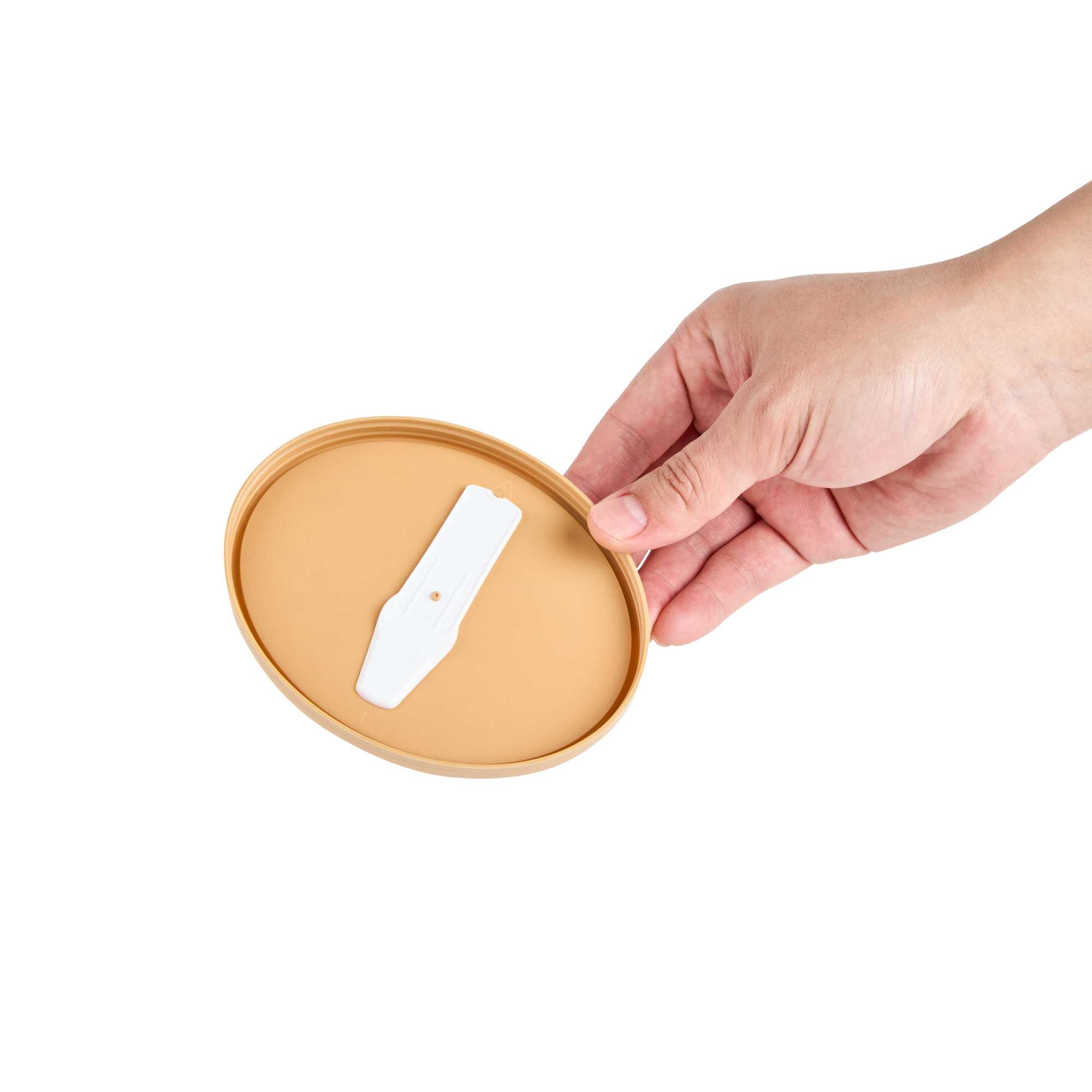 Coppetta Oval Brown Plastic Lid - Fits 12 oz To Go Cup, with Spoon - 200 count box