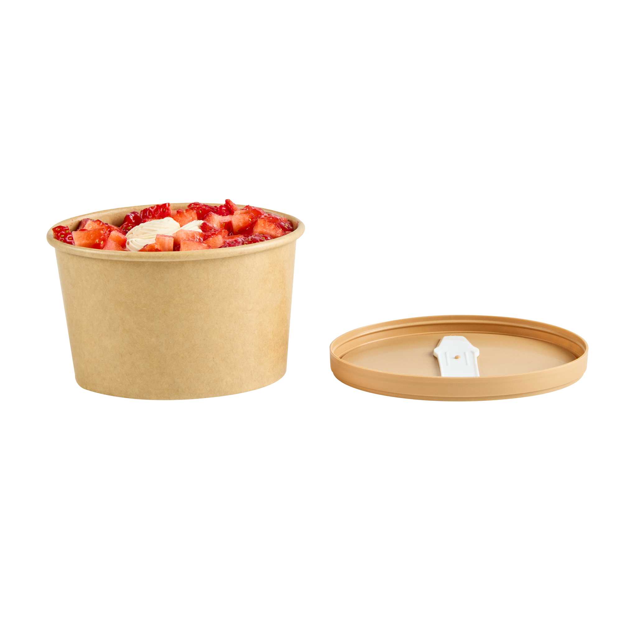 Coppetta Oval Brown Plastic Lid - Fits 12 oz To Go Cup, with Spoon - 200 count box