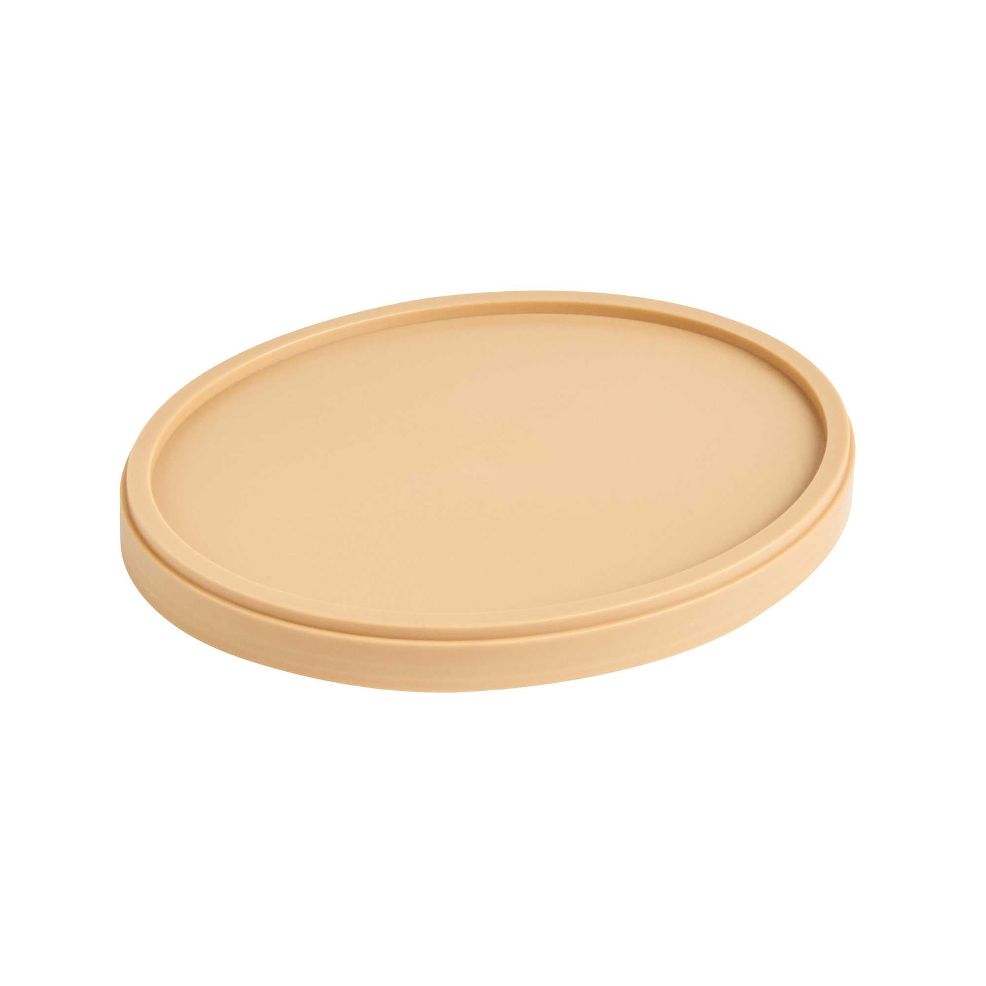 Coppetta Oval Brown Plastic Lid - Fits 12 oz To Go Cup, with Spoon - 200 count box