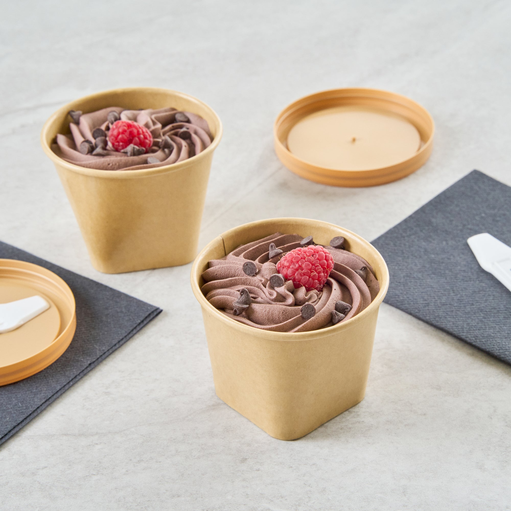 Coppetta 6 oz Round Kraft Paper To Go Cup - with Square Bottom - 3 1/2" x 3 1/2" x 2 1/2" - 200 count box