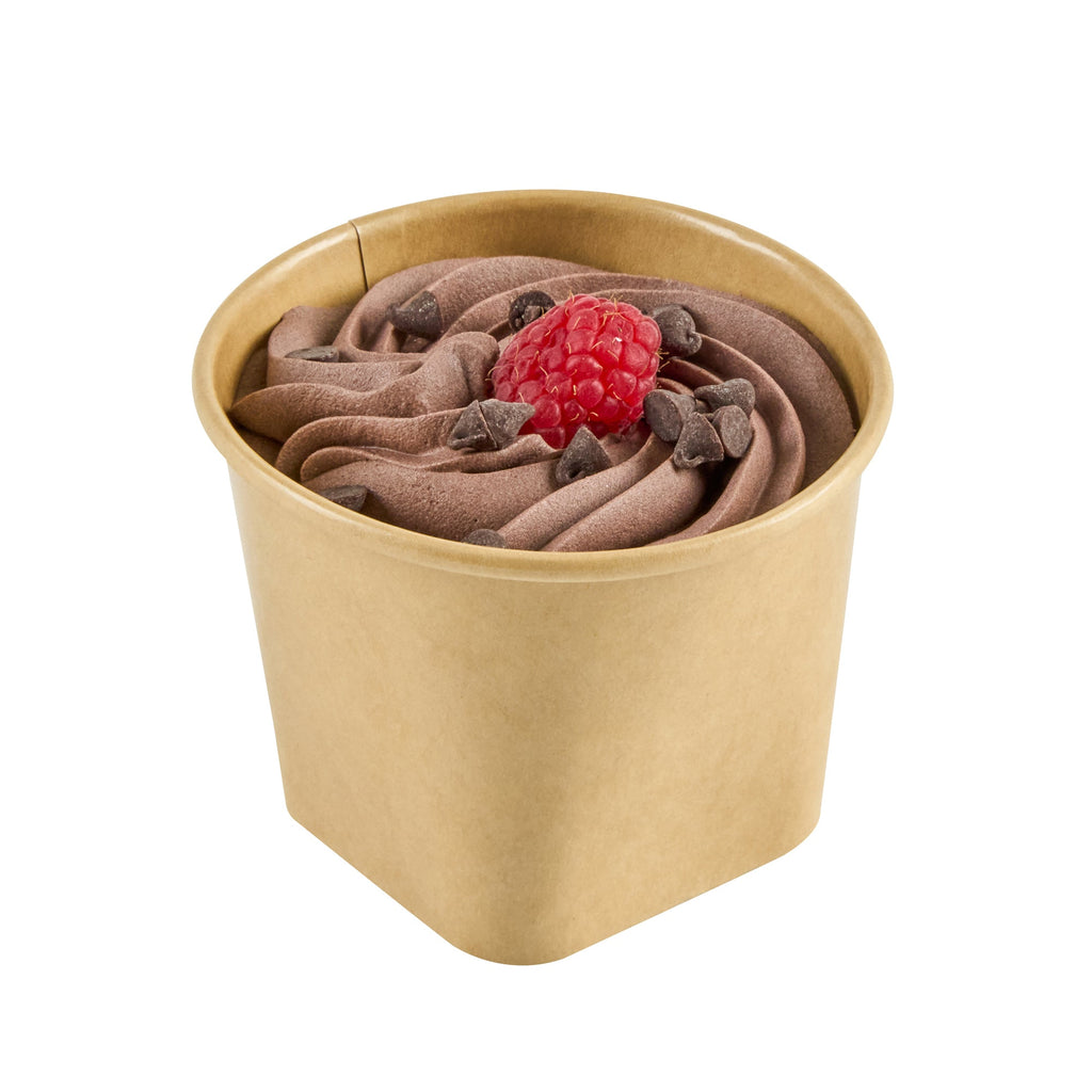 Coppetta 6 oz Round Kraft Paper To Go Cup - with Square Bottom - 3 1/2" x 3 1/2" x 2 1/2" - 50 count box