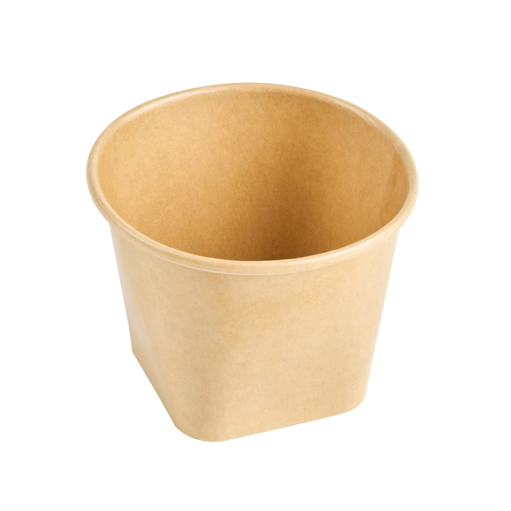 Coppetta 6 oz Round Kraft Paper To Go Cup - with Square Bottom - 3 1/2" x 3 1/2" x 2 1/2" - 50 count box