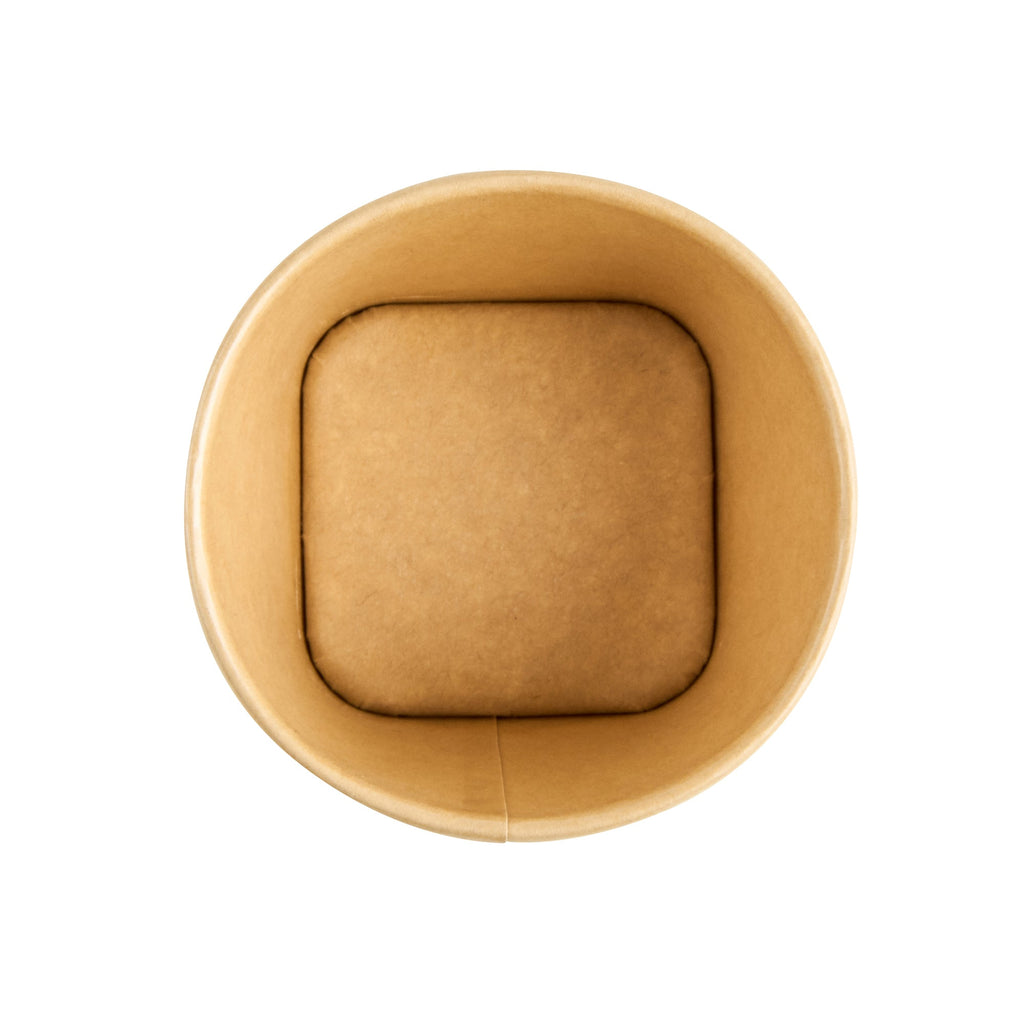 Coppetta 6 oz Round Kraft Paper To Go Cup - with Square Bottom - 3 1/2" x 3 1/2" x 2 1/2" - 50 count box